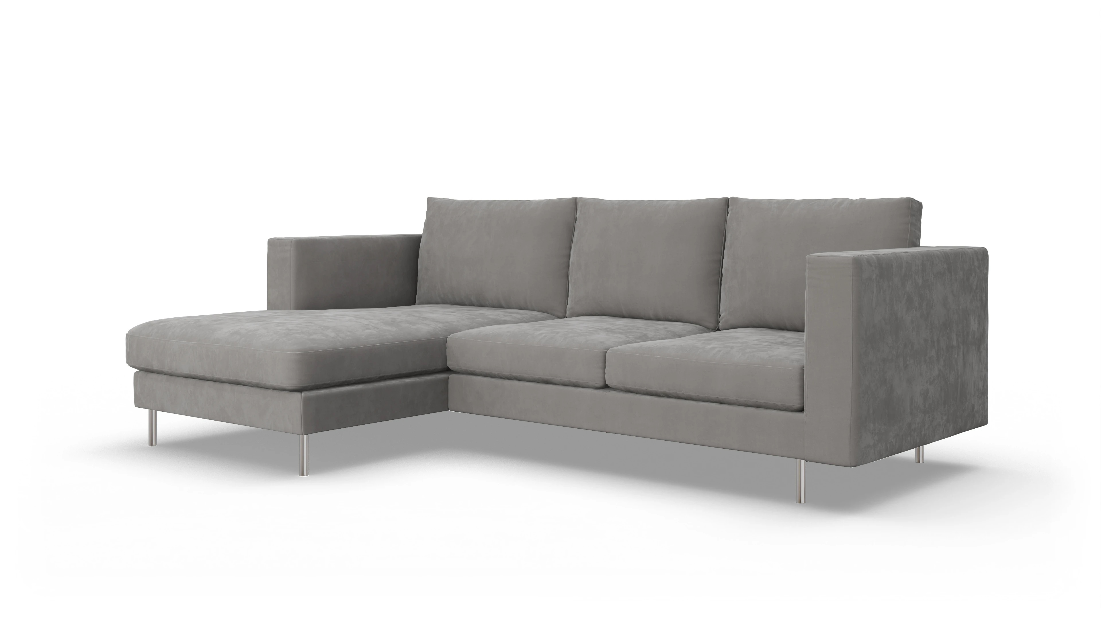 Ansicht des Produktes Silea Sofa mit Rec links in Samt grau