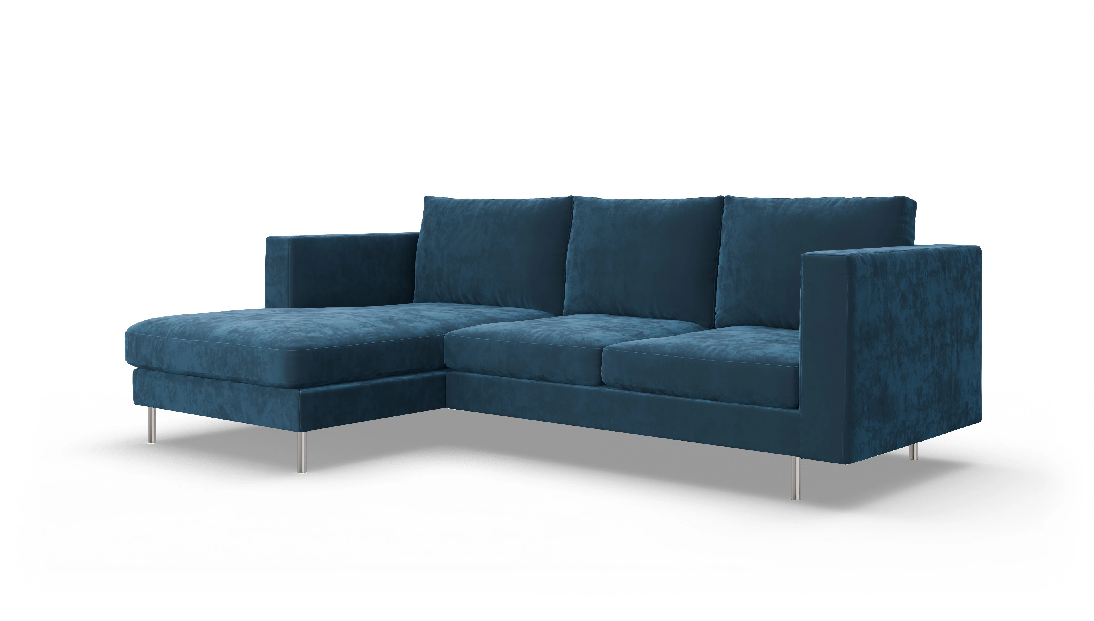 Ansicht des Produktes Silea Sofa mit Rec links in Samt blau