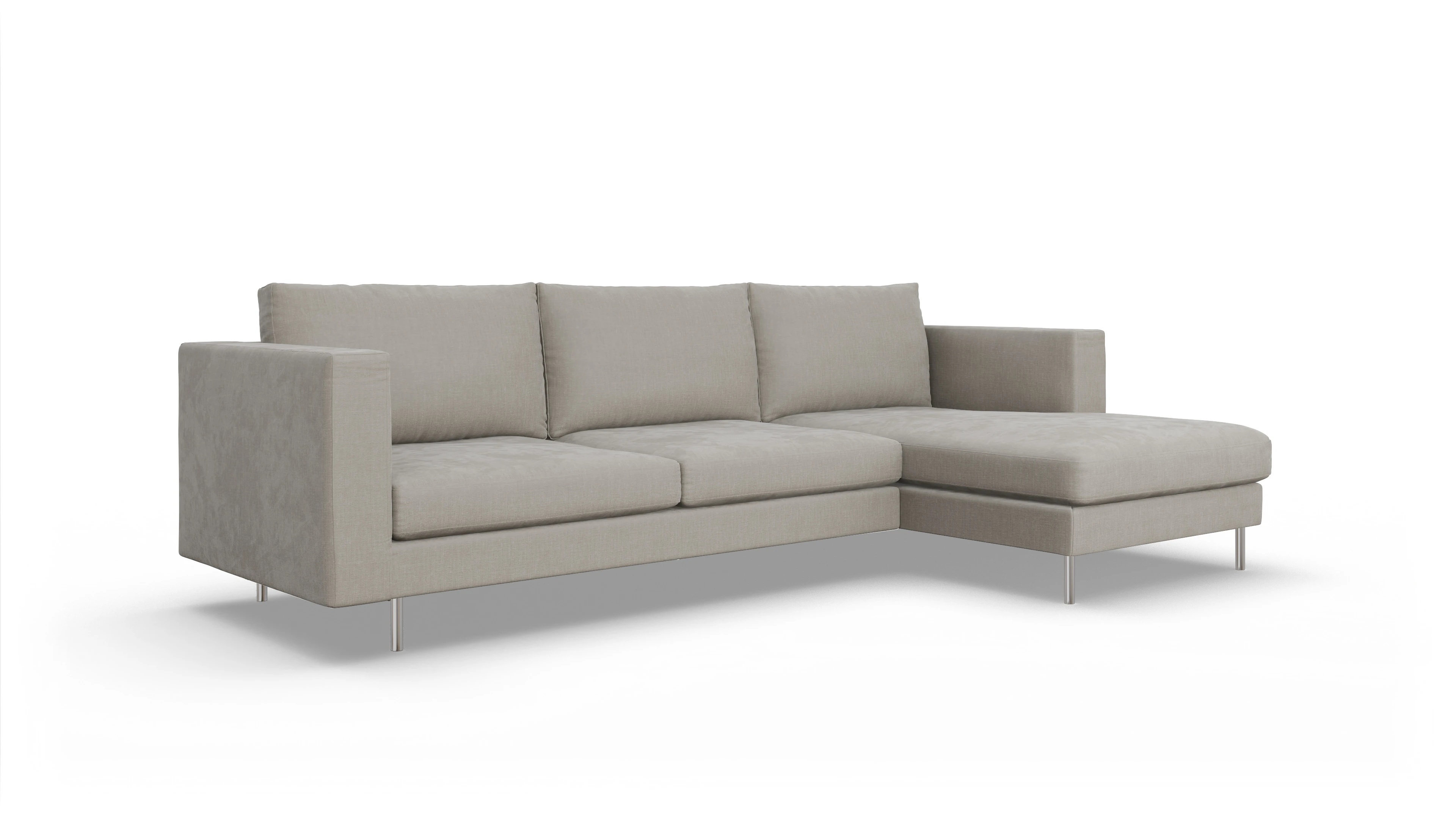 Ansicht des Produktes Silea Sofa mit Rec rechts in Stoff grau
