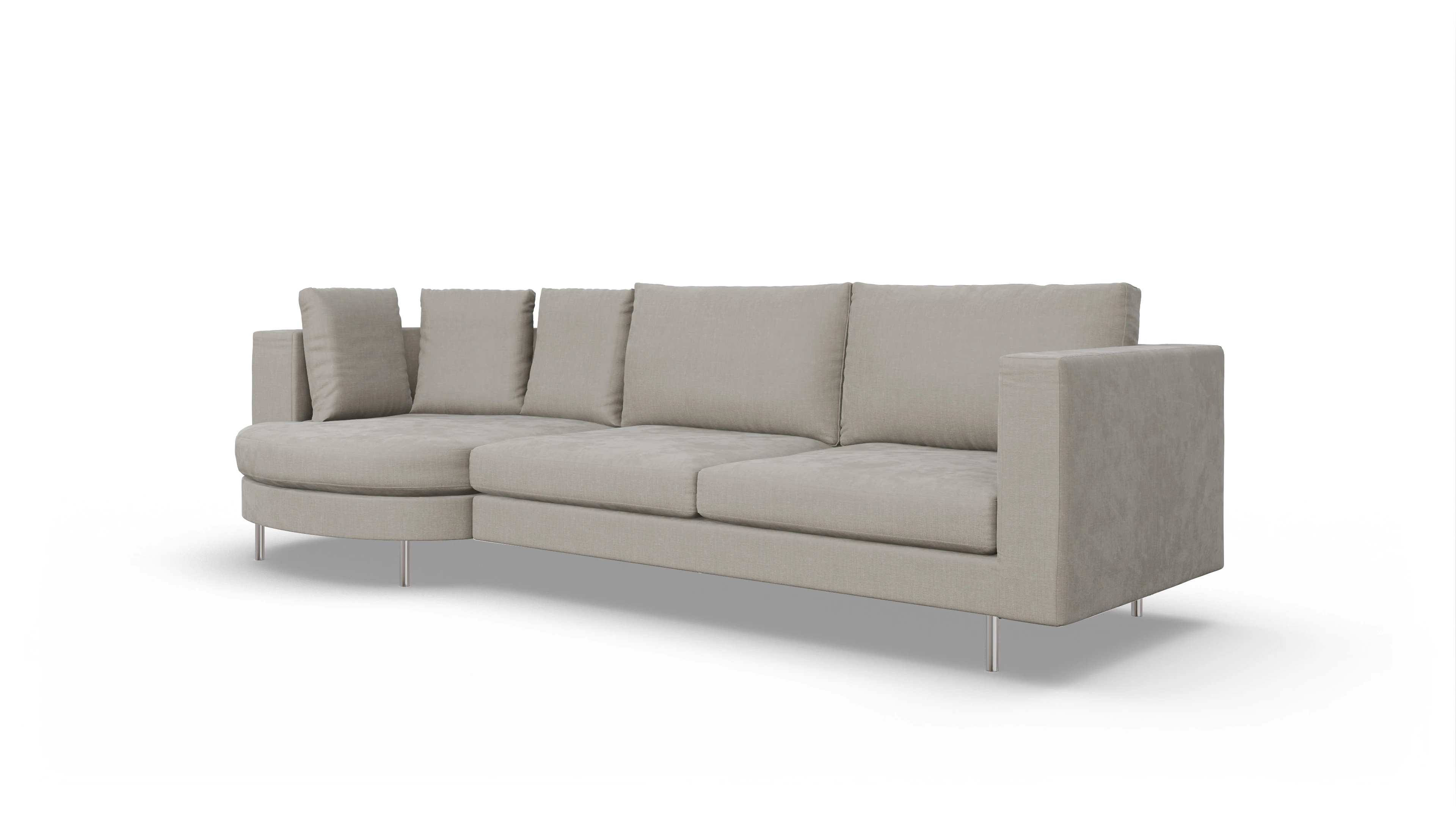 Ansicht des Produktes Silea Sofa mit Rec rechts in Stoff grau