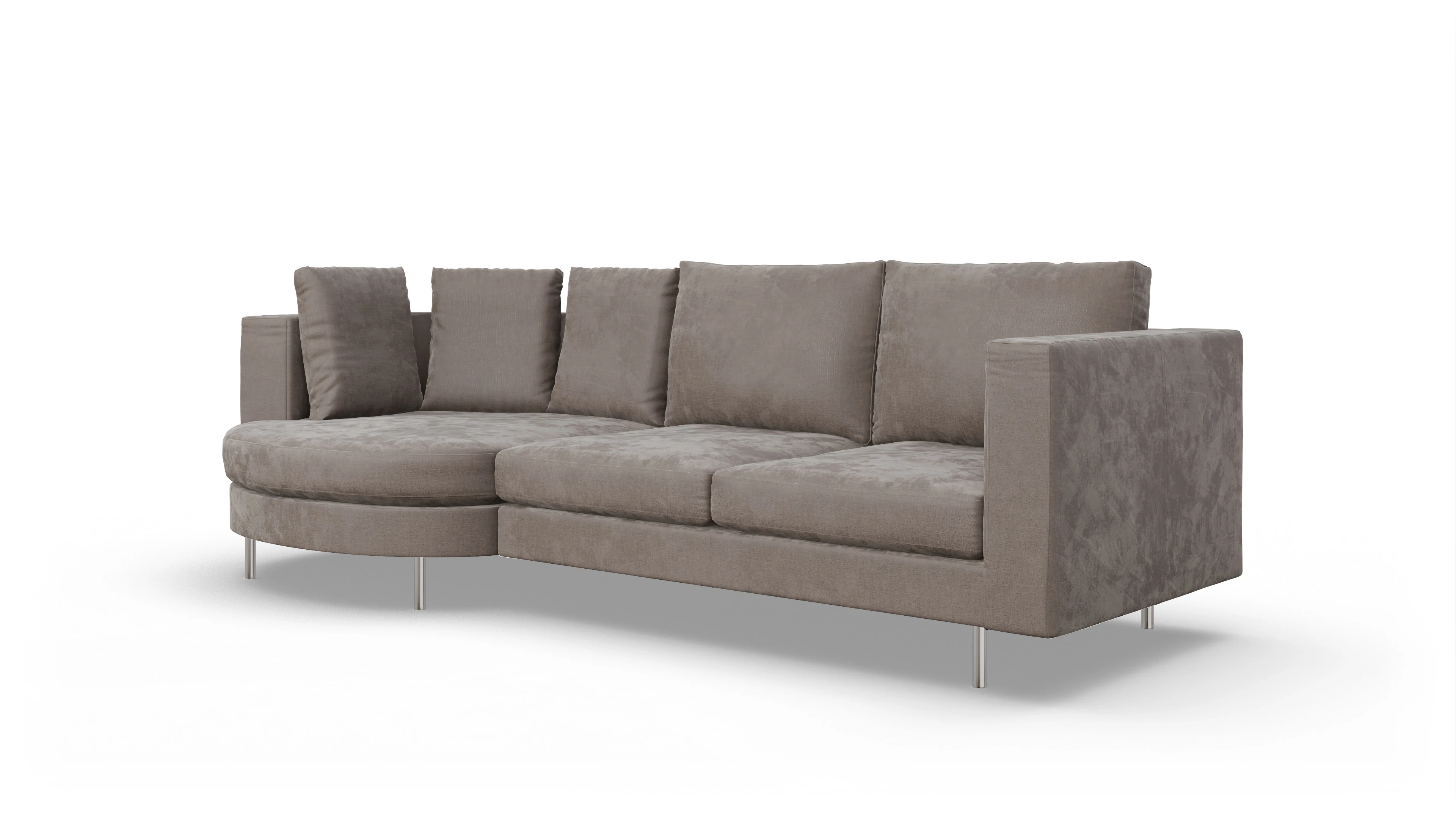 Ansicht des Produktes Silea Sofa mit Rec links in Stoff braun