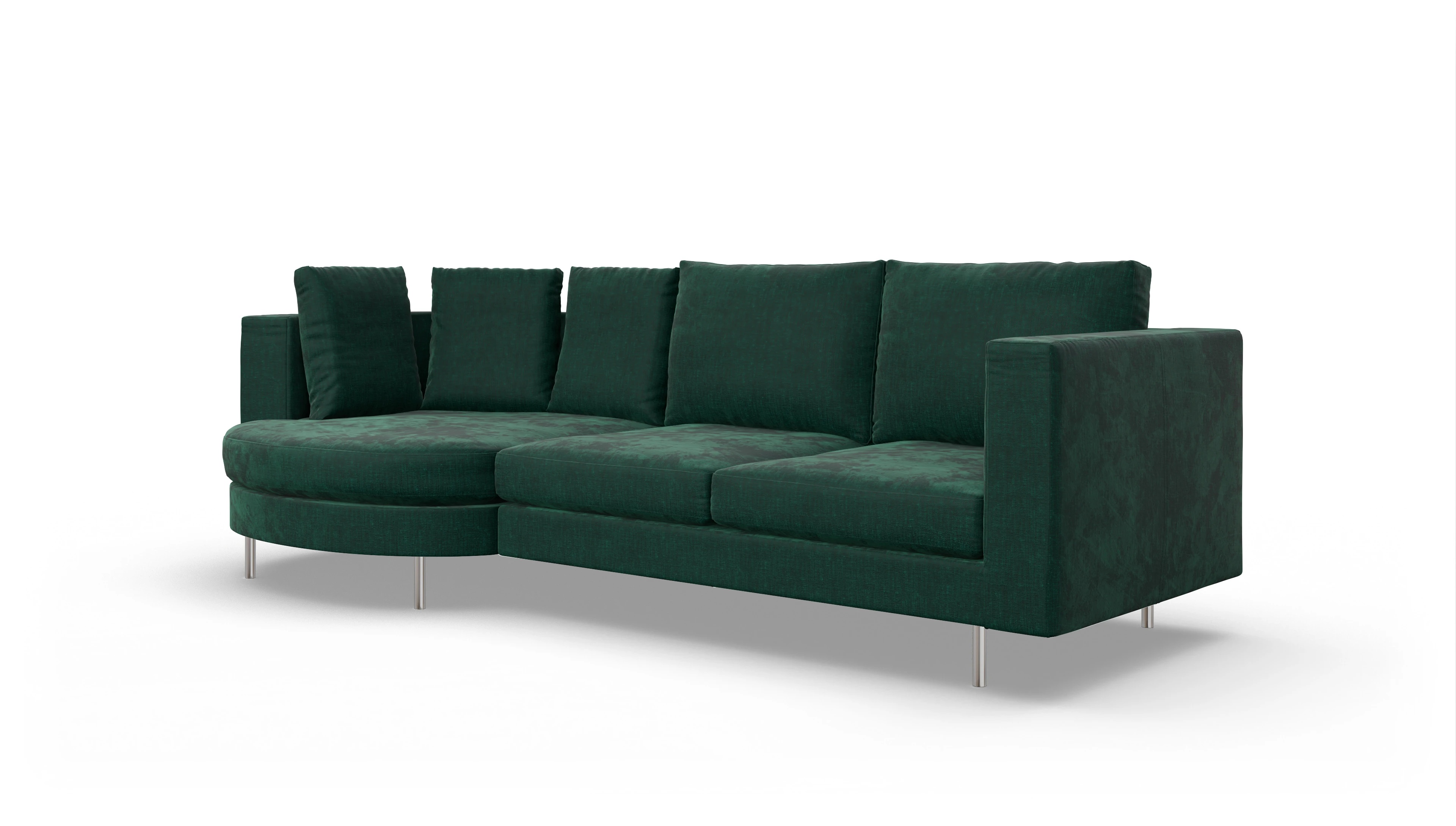 Ansicht des Produktes Silea Sofa mit Rec links in Stoff blau