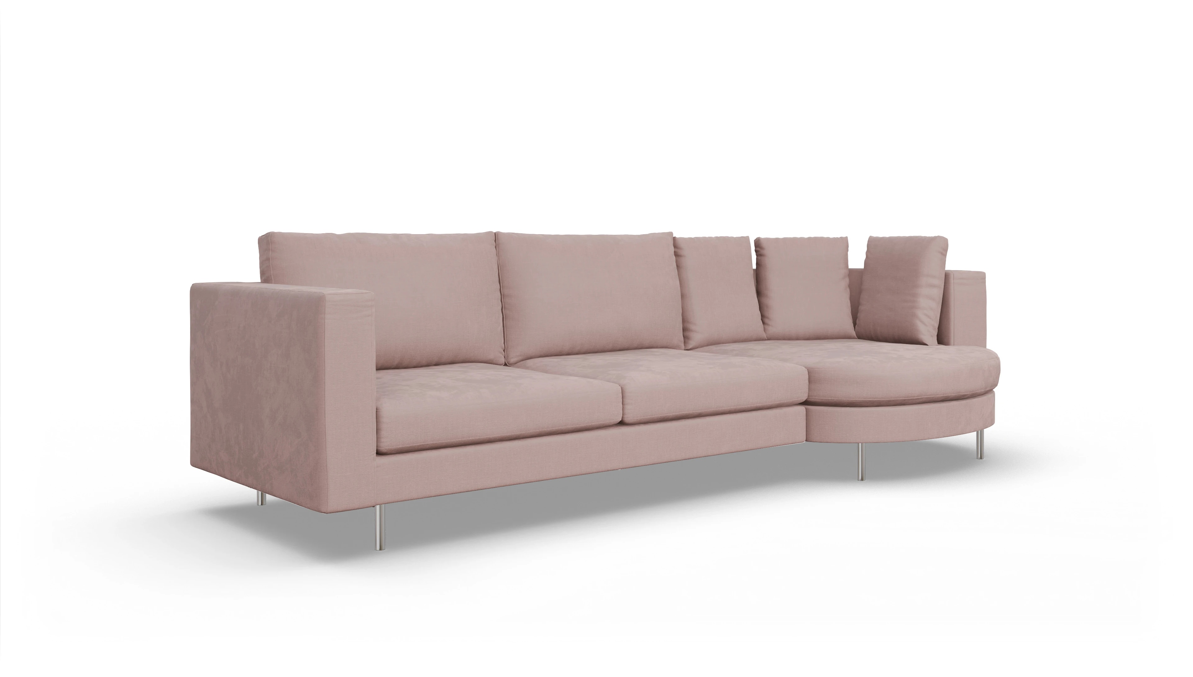 Design-Sofa Silea Ansicht des Produktes Silea Sofa mit Rec rechts in Stoff rot