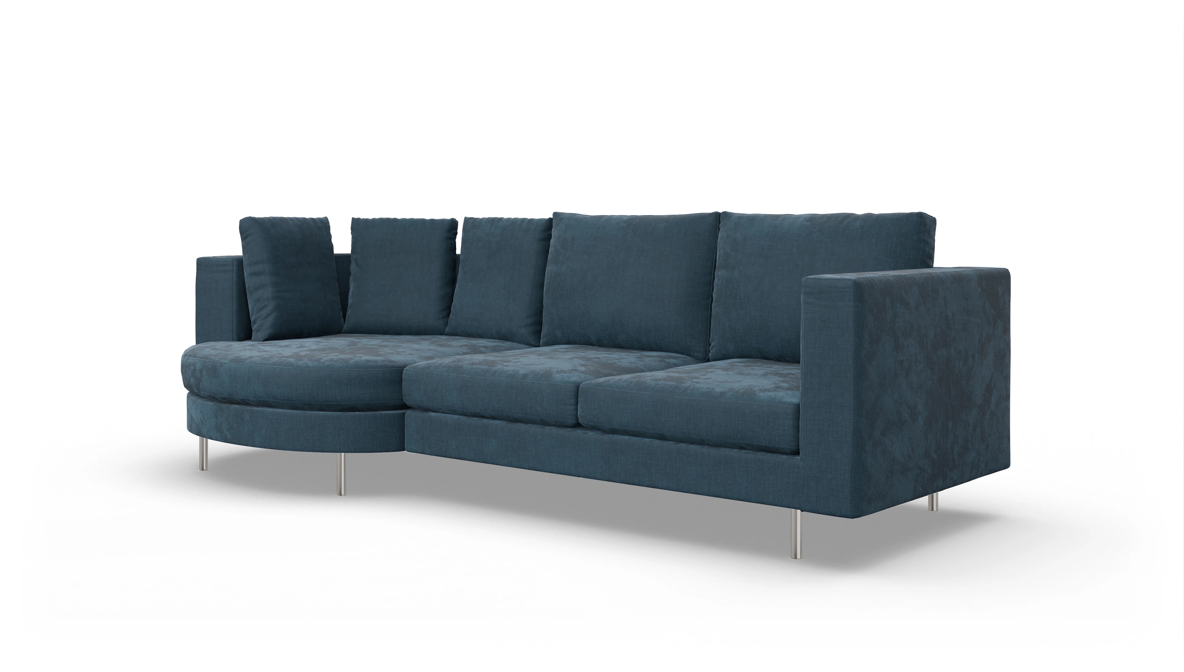 Ansicht des Produktes Silea Sofa mit Rec links in Stoff blau