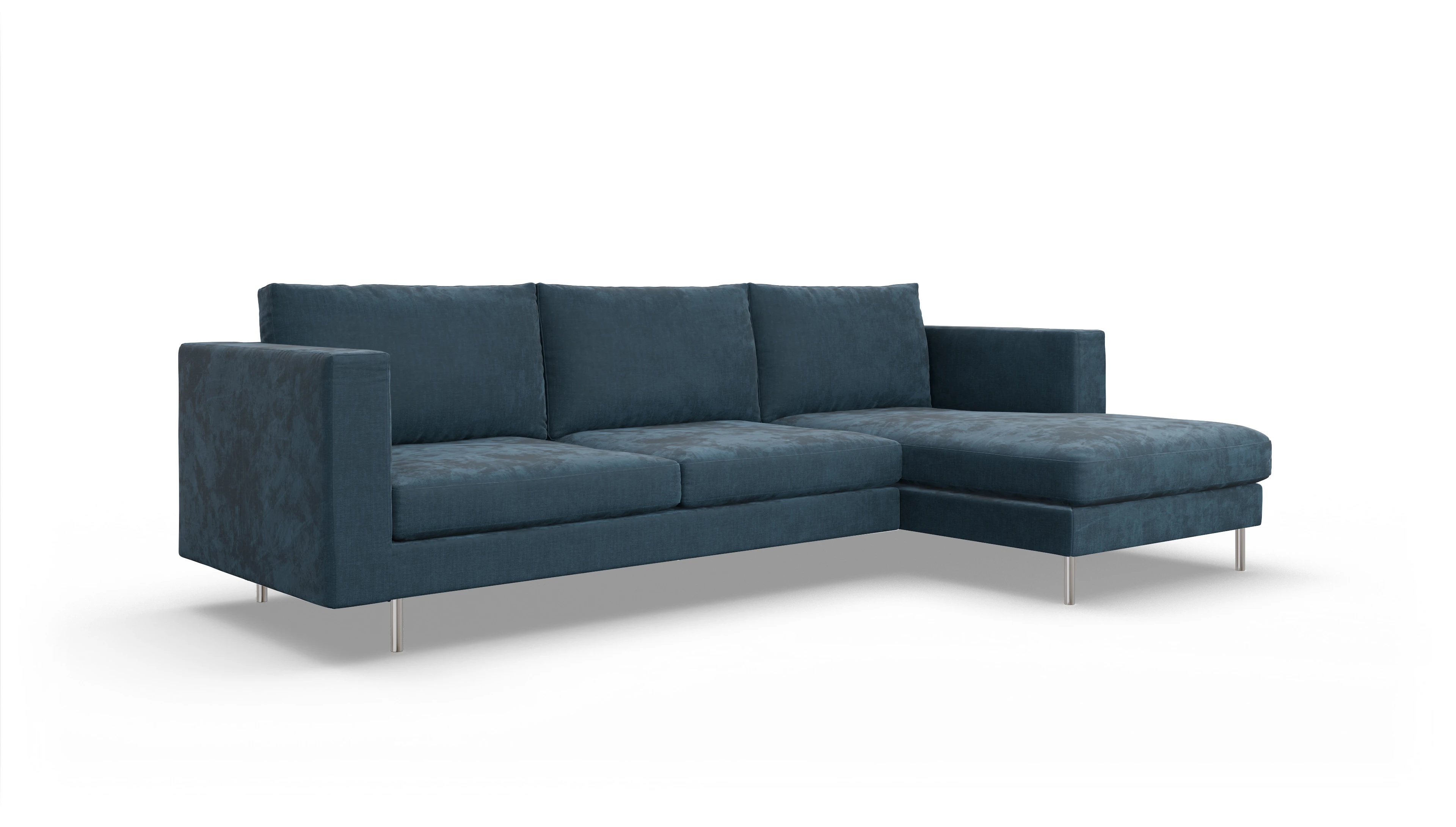 Ansicht des Produktes Silea Sofa mit Rec rechts in Stoff blau