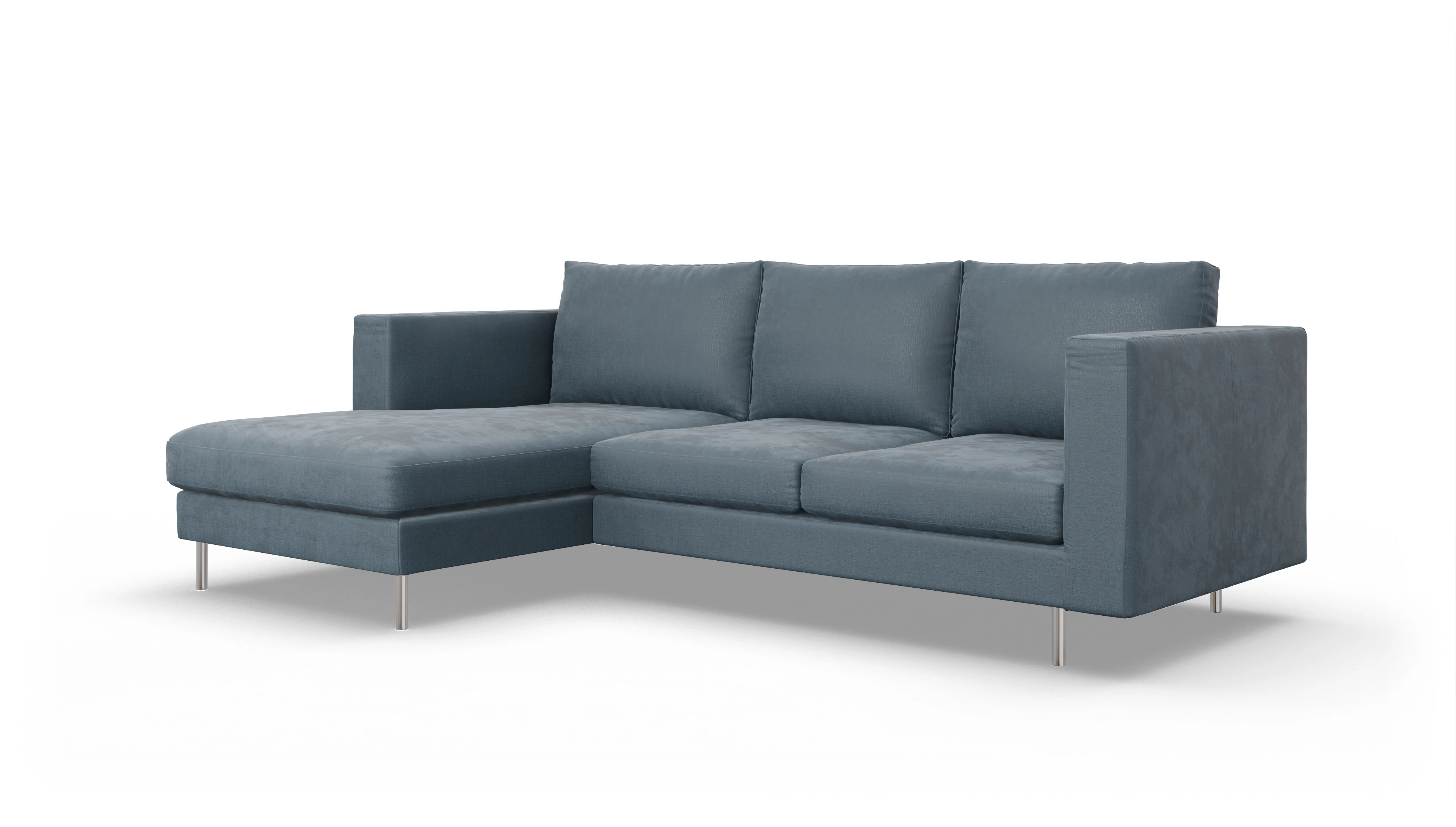 Ansicht des Produktes Silea Sofa mit Rec links in Stoff blau