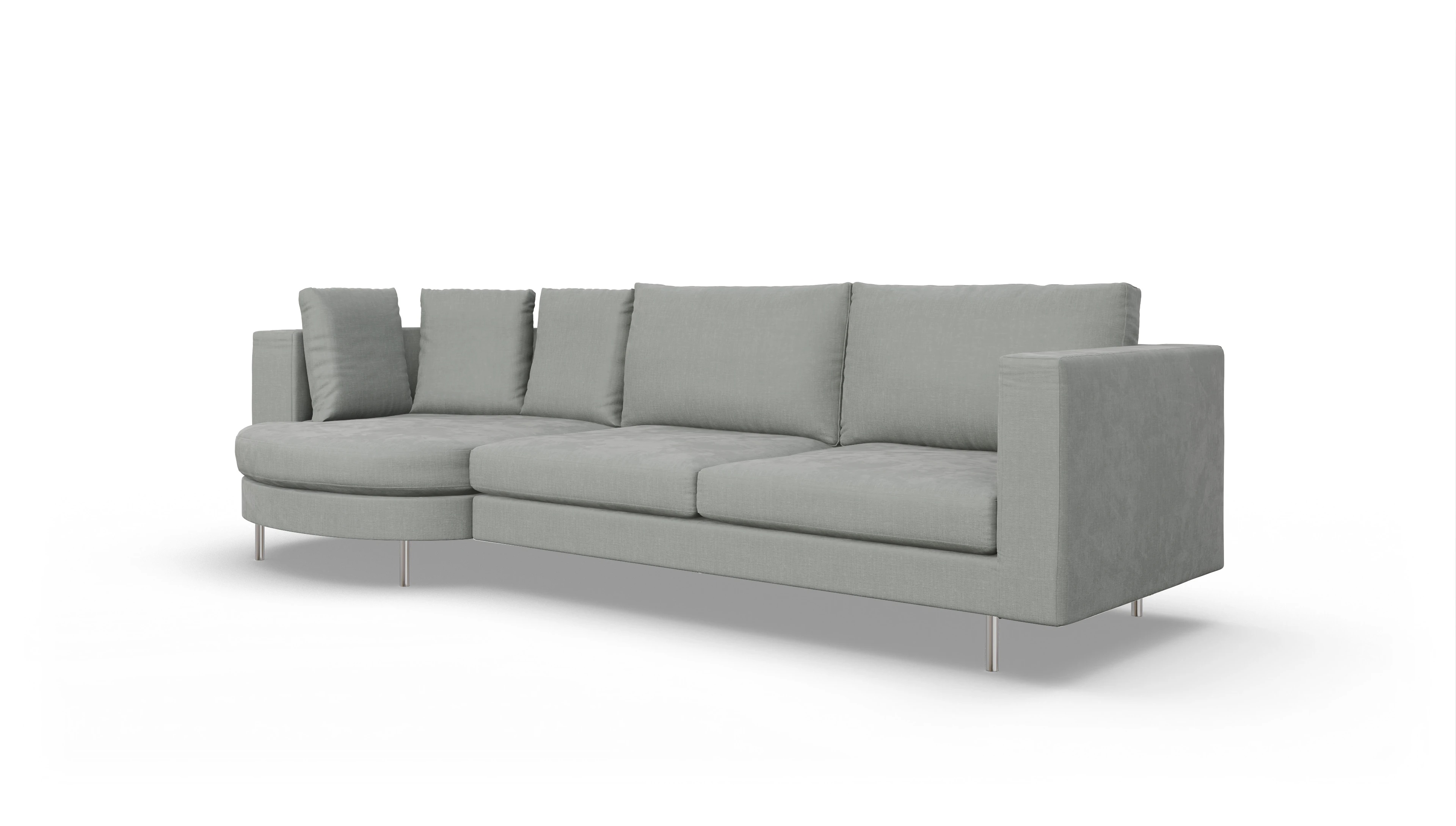 Ansicht des Produktes Silea Sofa mit Rec rechts in Stoff grau