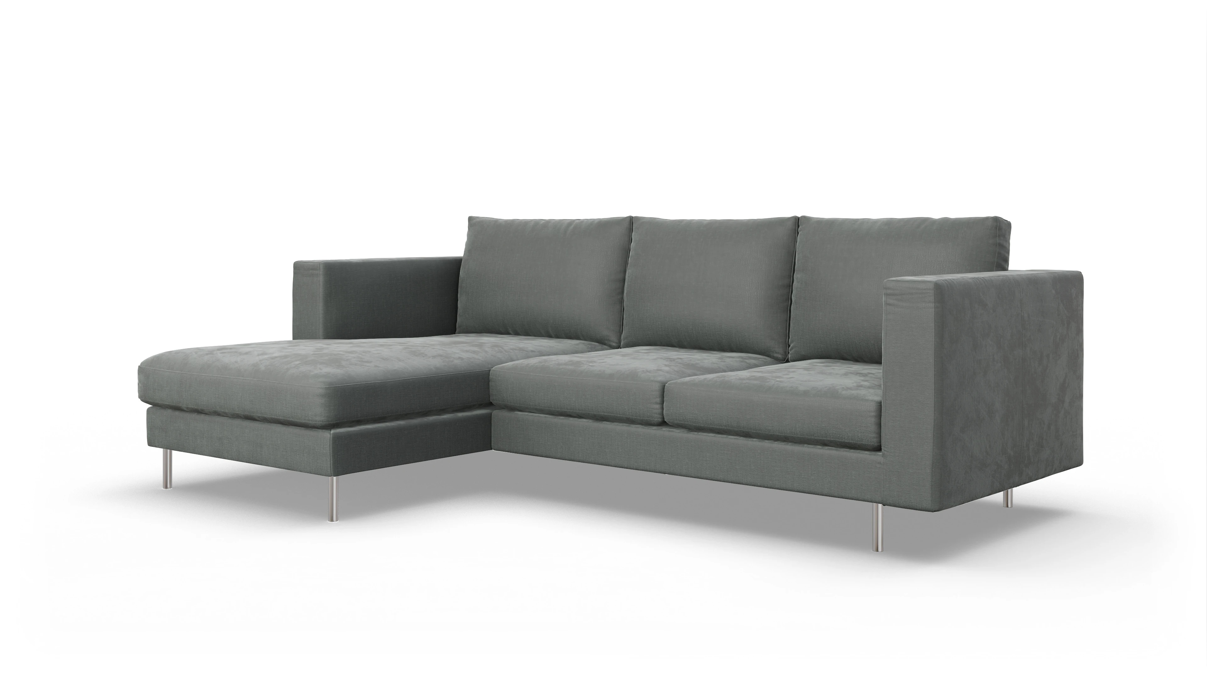 Ansicht des Produktes Silea Sofa mit Rec links in Stoff grau