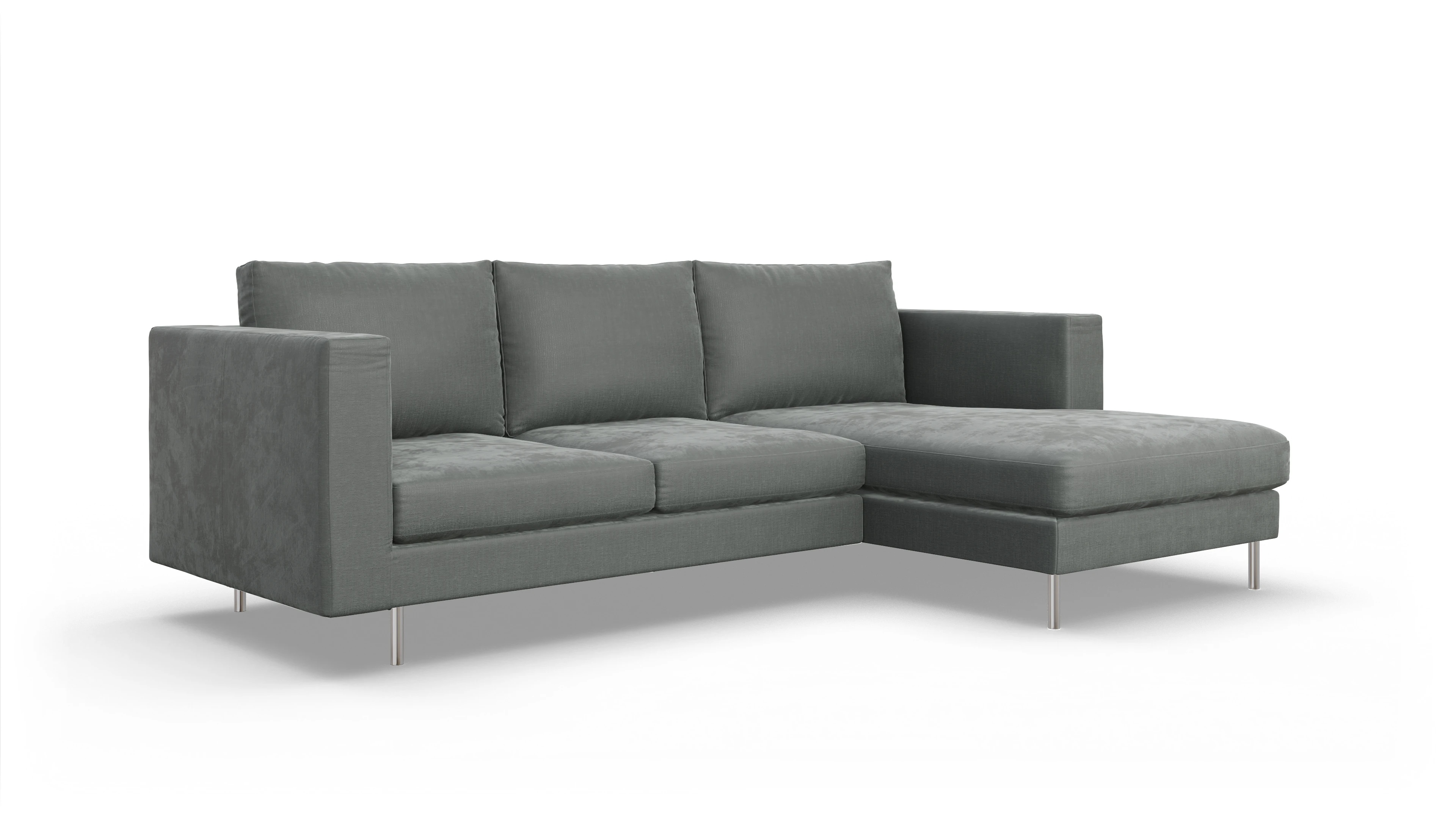 Ansicht des Produktes Silea Sofa mit Rec rechts in Stoff grau