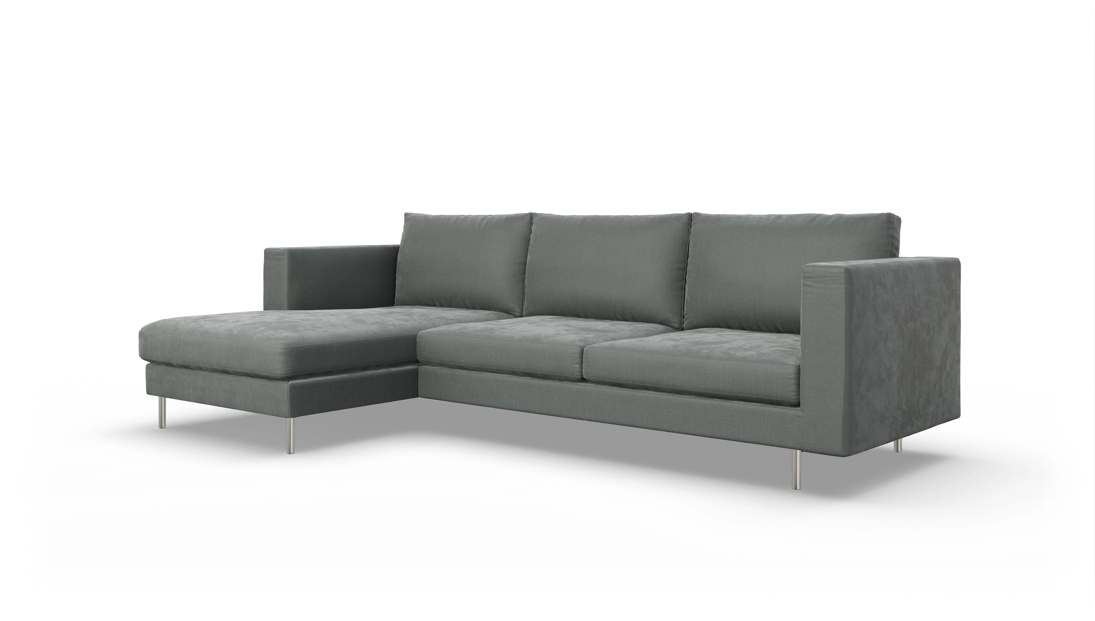 Ansicht des Produktes Silea Sofa mit Rec links in Stoff grau