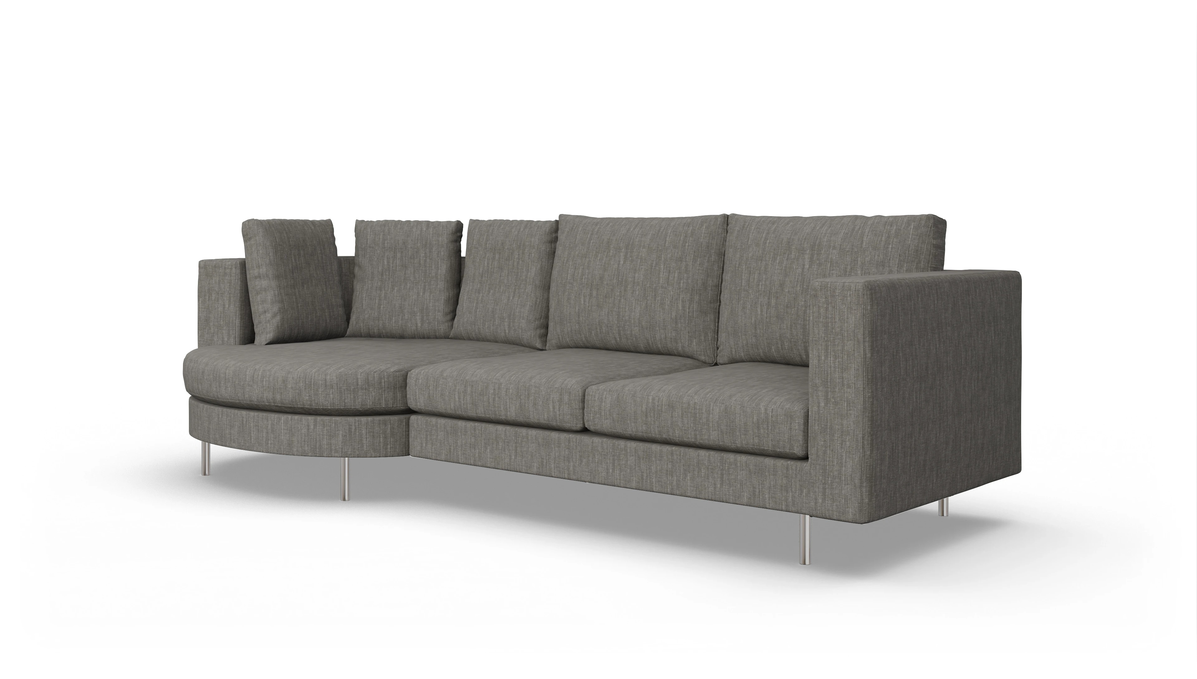 Ansicht des Produktes Silea Sofa mit Rec links in Stoff grau