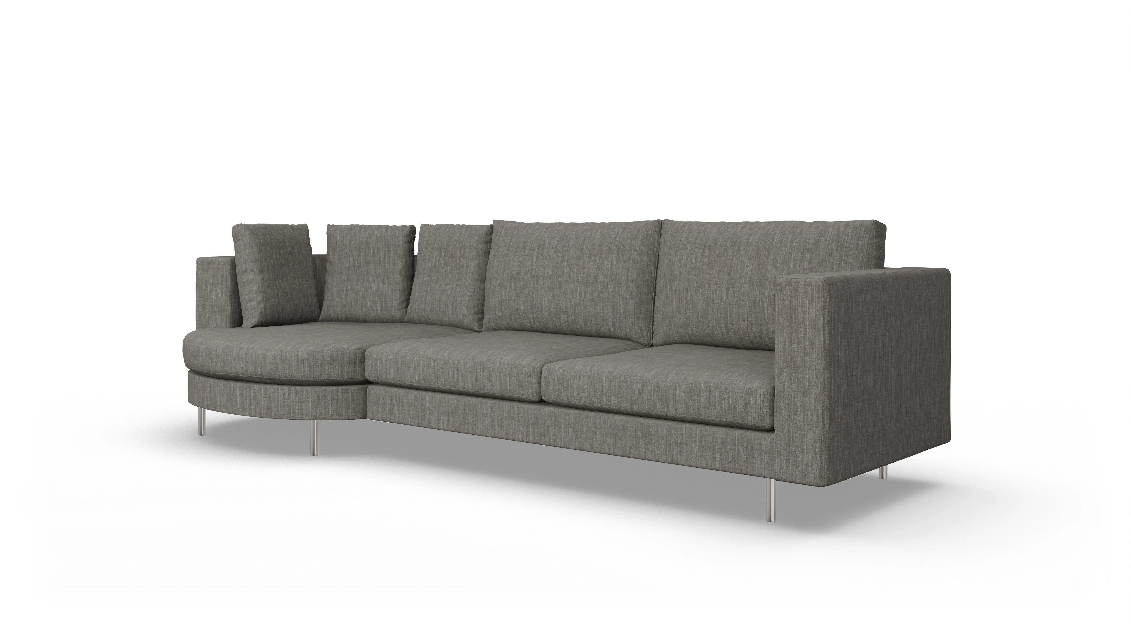 Ansicht des Produktes Silea Sofa mit Rec rechts in Stoff grau