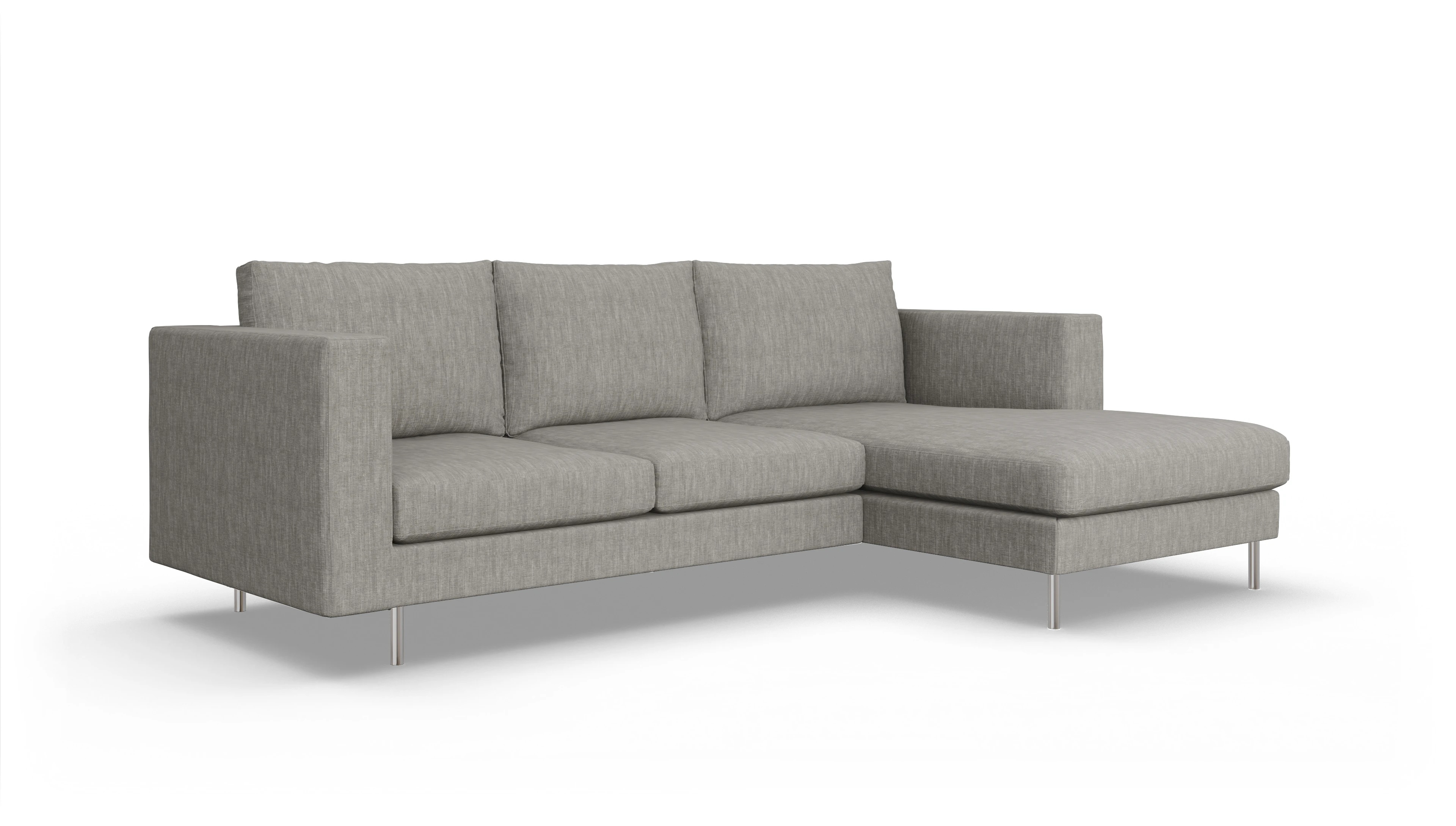 Ansicht des Produktes Silea Sofa mit Rec rechts in Stoff grau