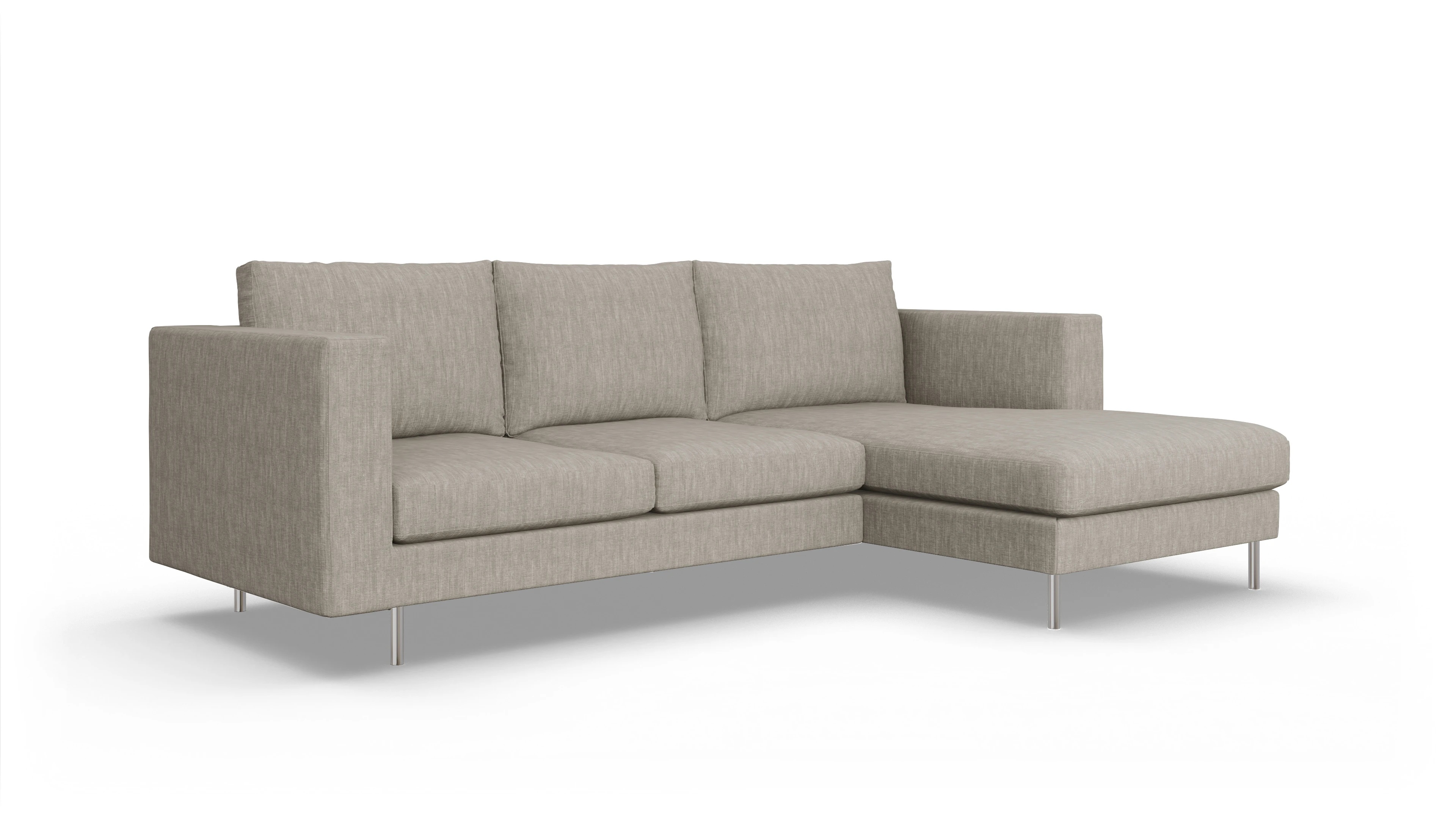 Design-Sofa Silea Ansicht des Produktes Silea Sofa mit Rec rechts in Stoff beige