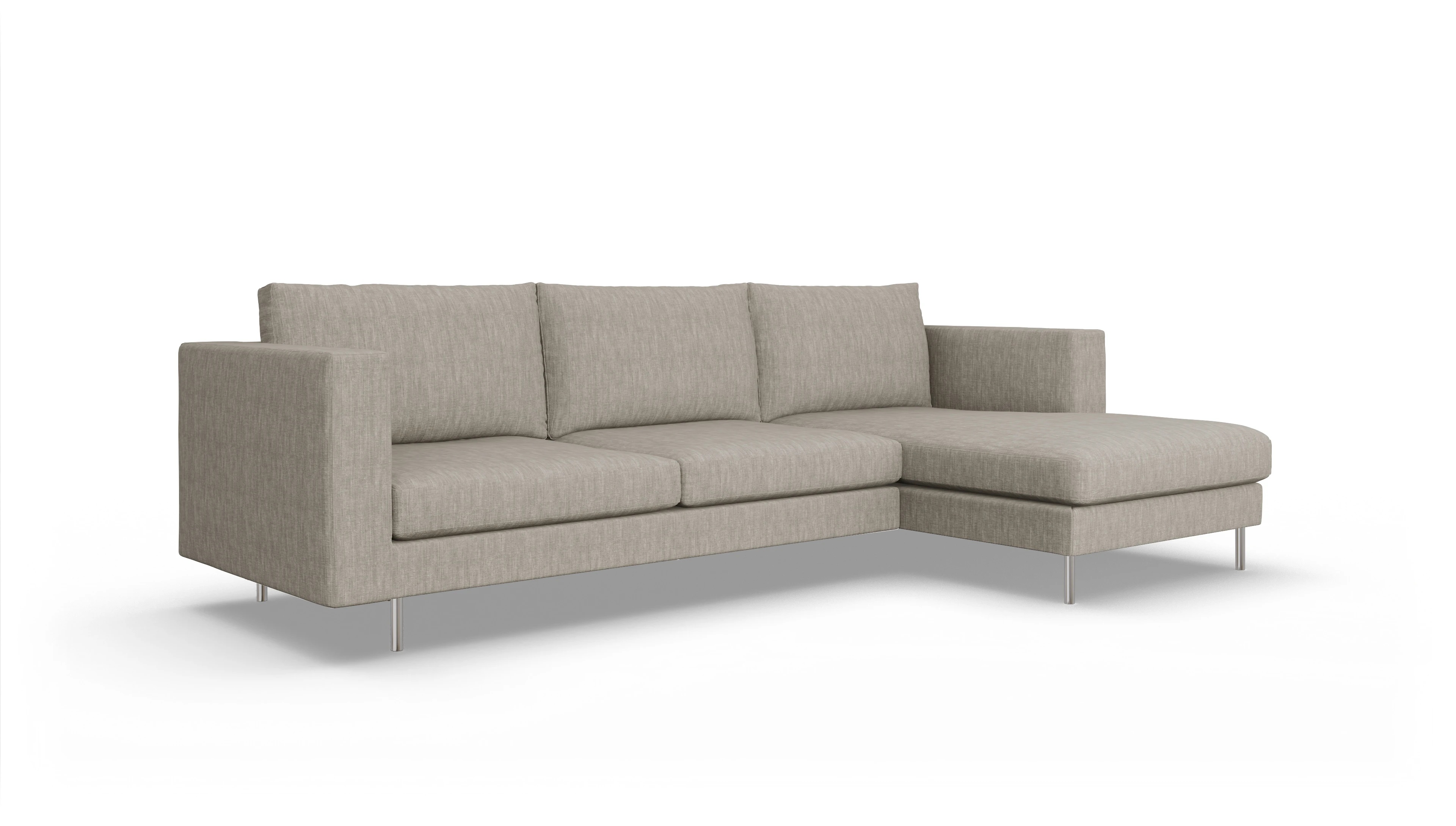 Ansicht des Produktes Silea Sofa mit Rec rechts in Stoff beige