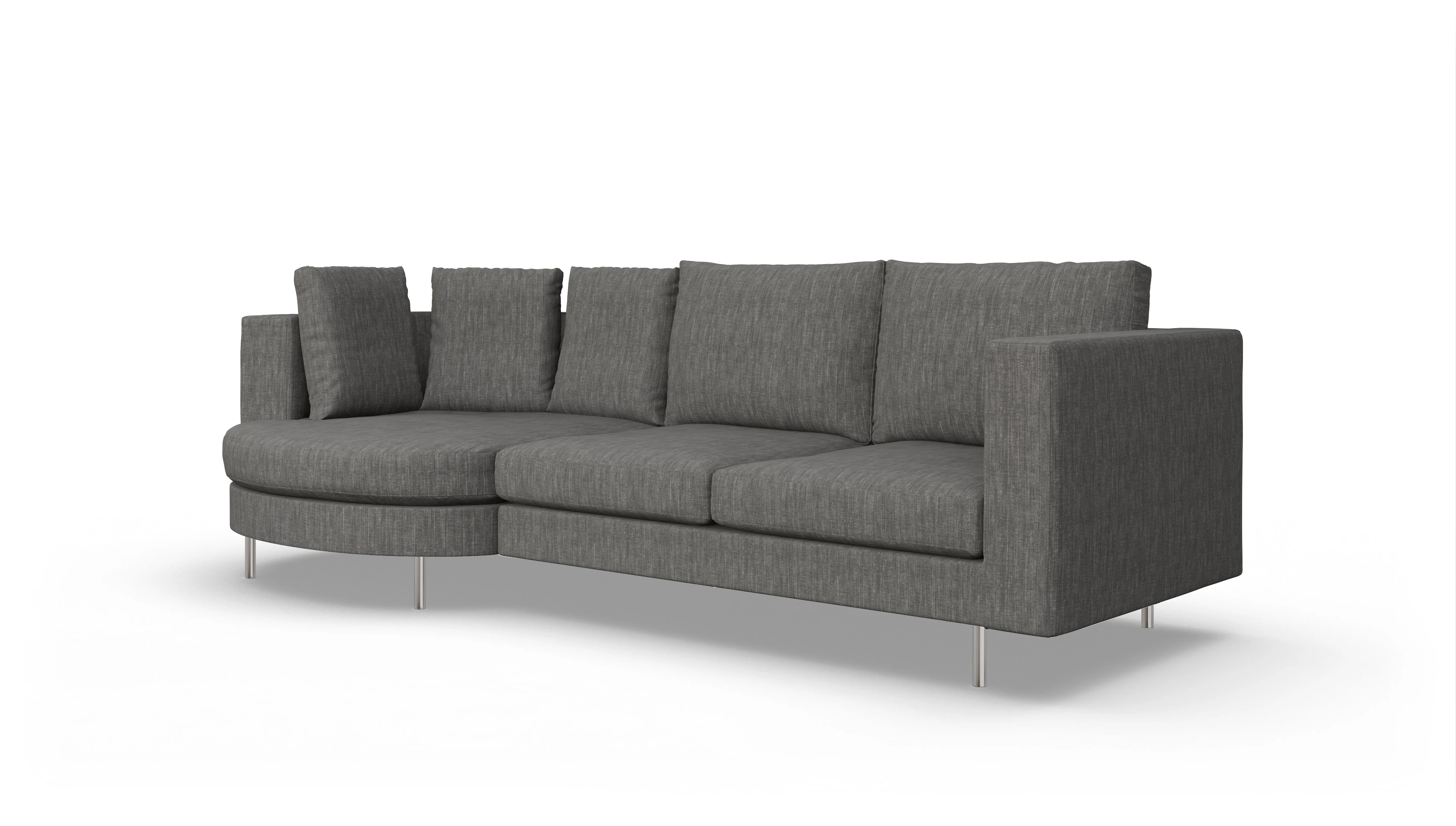 Ansicht des Produktes Silea Sofa mit Rec links in Stoff grau