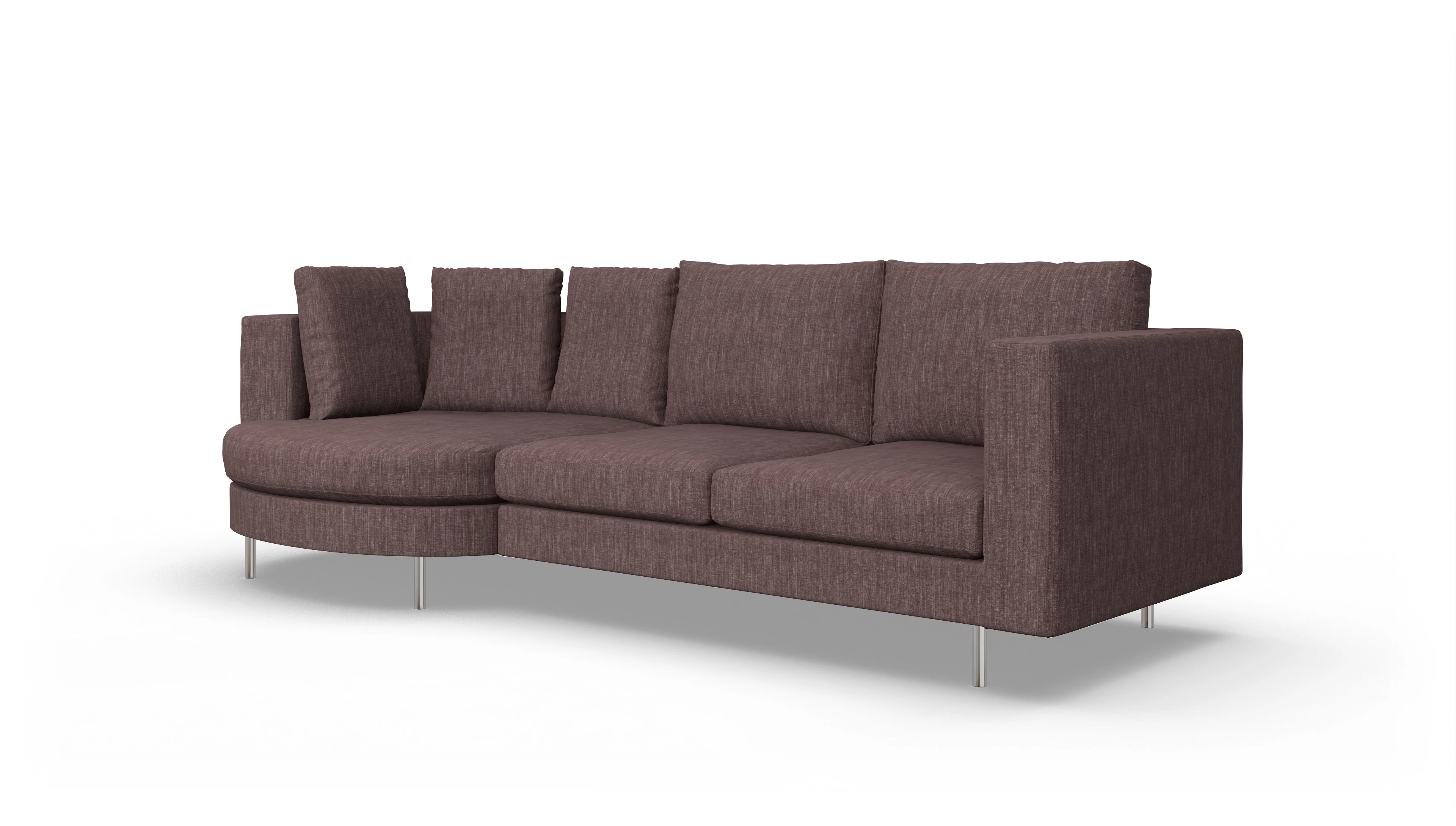 Ansicht des Produktes Silea Sofa mit Rec links in Stoff rot