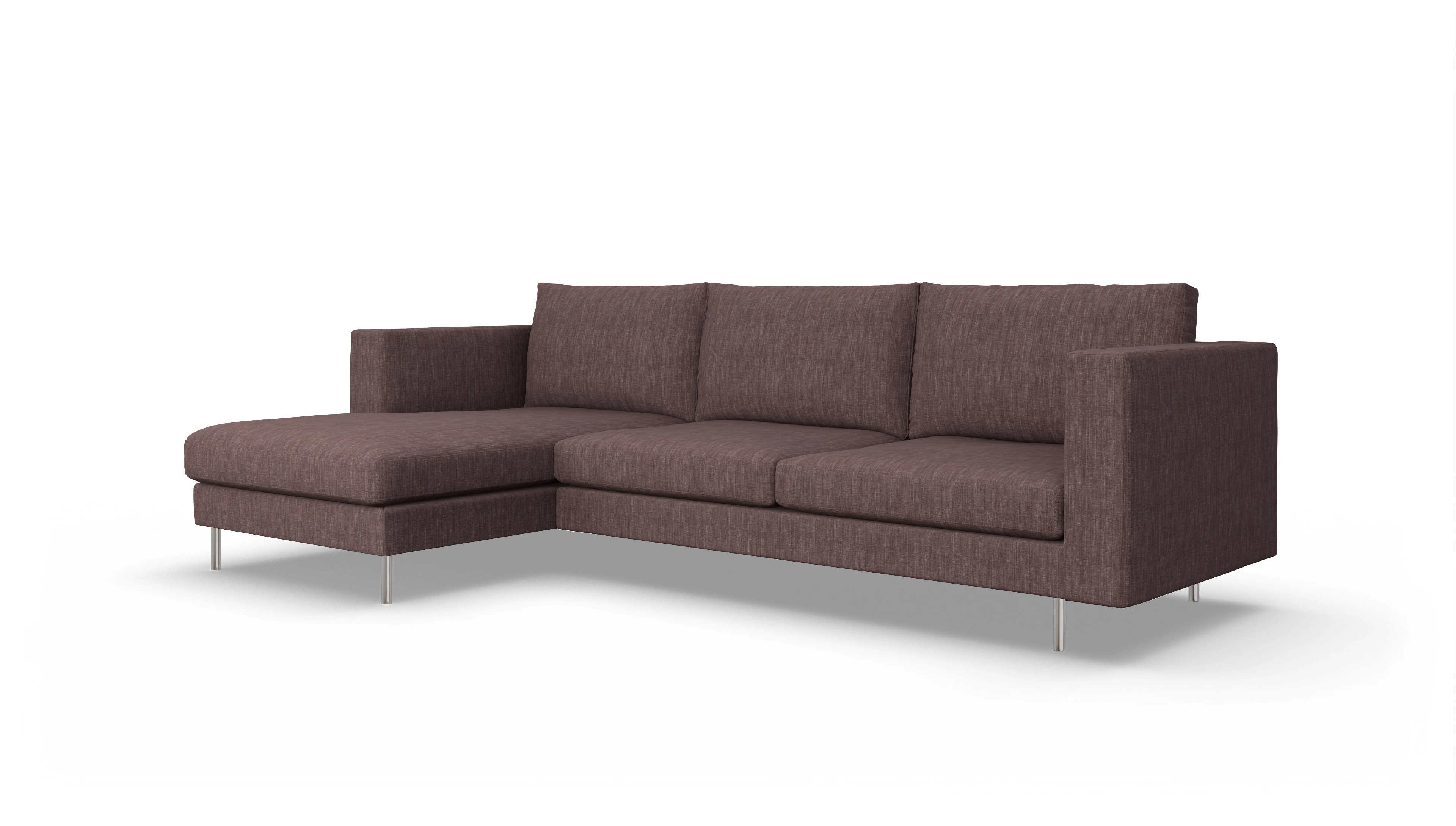 Ansicht des Produktes Silea Sofa mit Rec links in Stoff rot