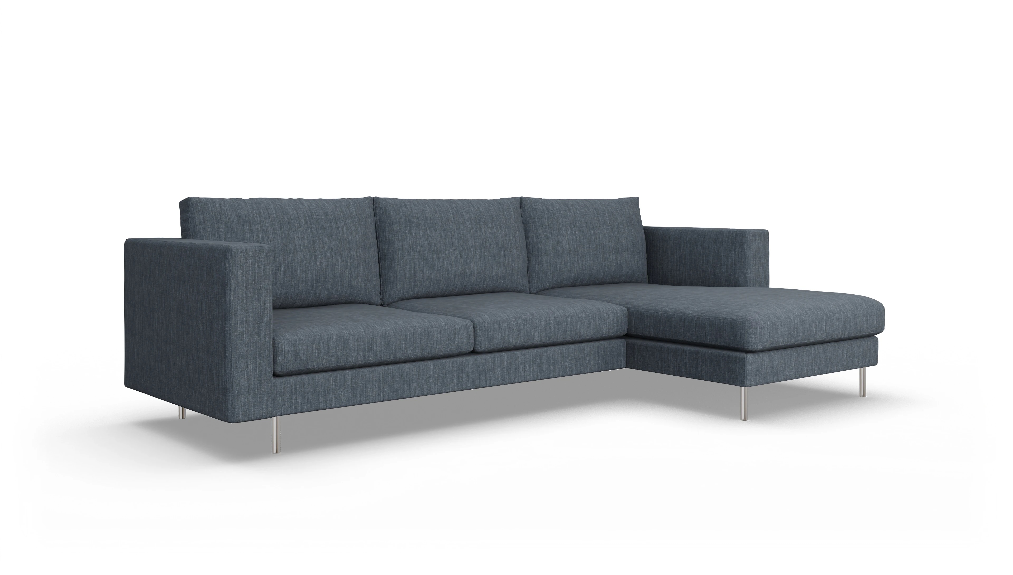 Ansicht des Produktes Silea Sofa mit Rec rechts in Stoff grau