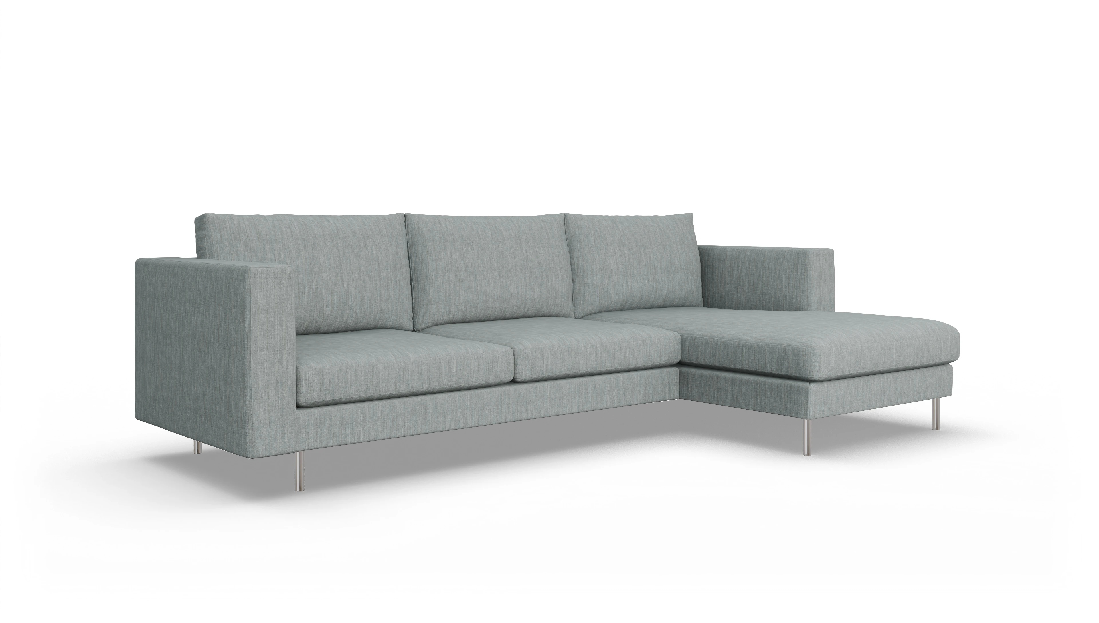 Ansicht des Produktes Silea Sofa mit Rec rechts in Stoff blau