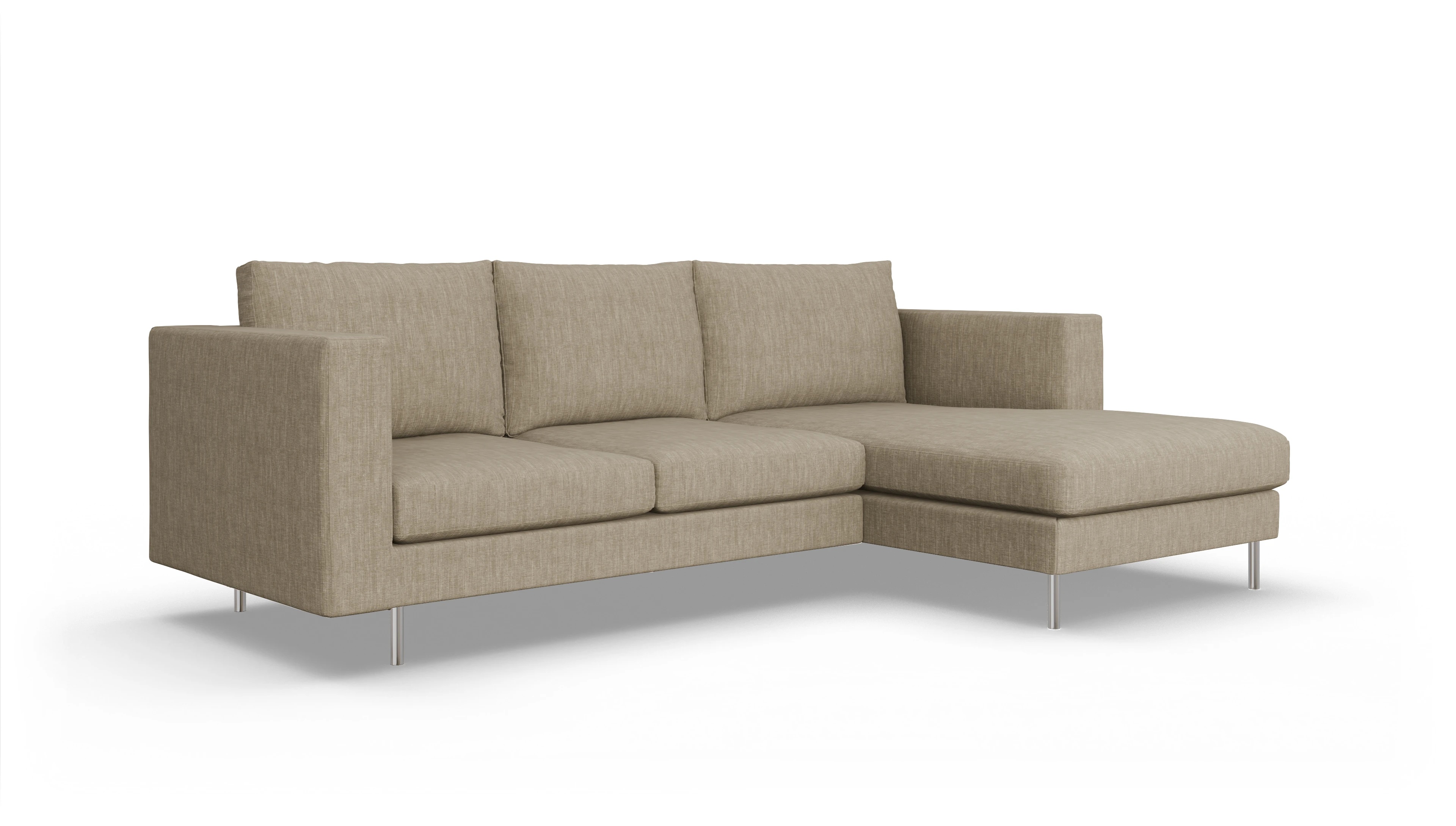 Ansicht des Produktes Silea Sofa mit Rec rechts in Stoff beige