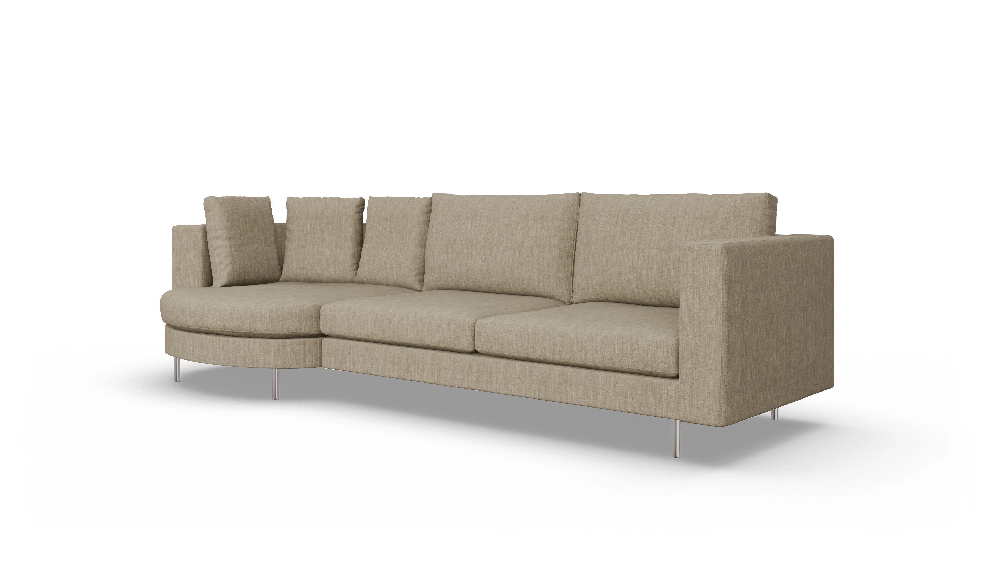 Ansicht des Produktes Silea Sofa mit Rec rechts in Stoff beige