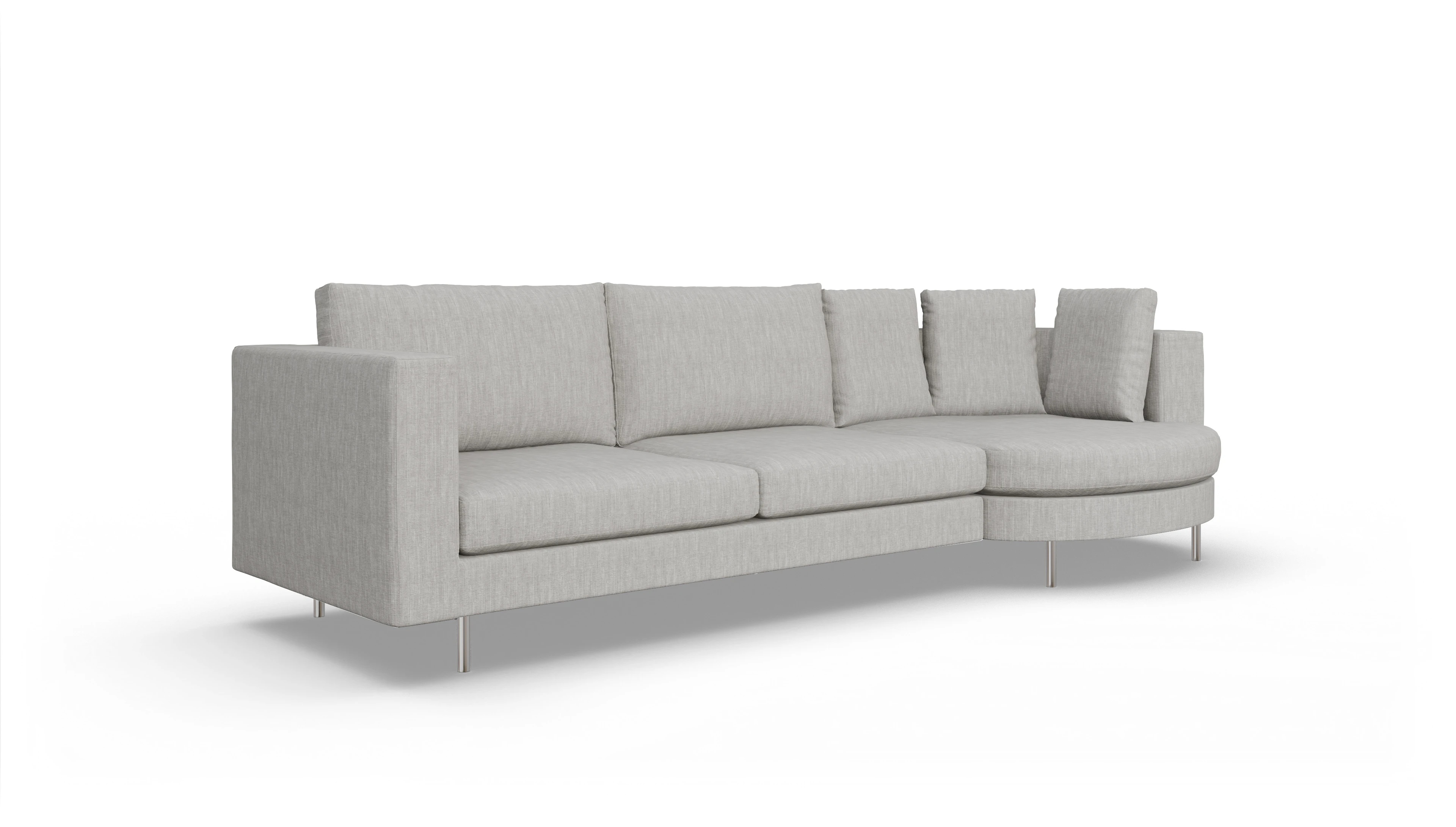 Ansicht des Produktes Silea Sofa mit Rec rechts in Stoff beige