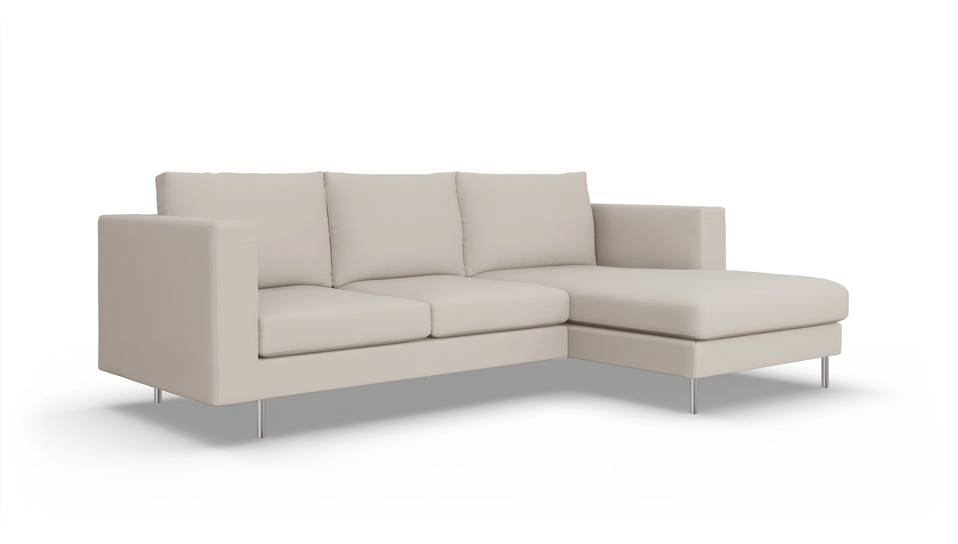 Design-Sofa Silea Ansicht des Produktes Silea Sofa mit Rec rechts in Stoff beige