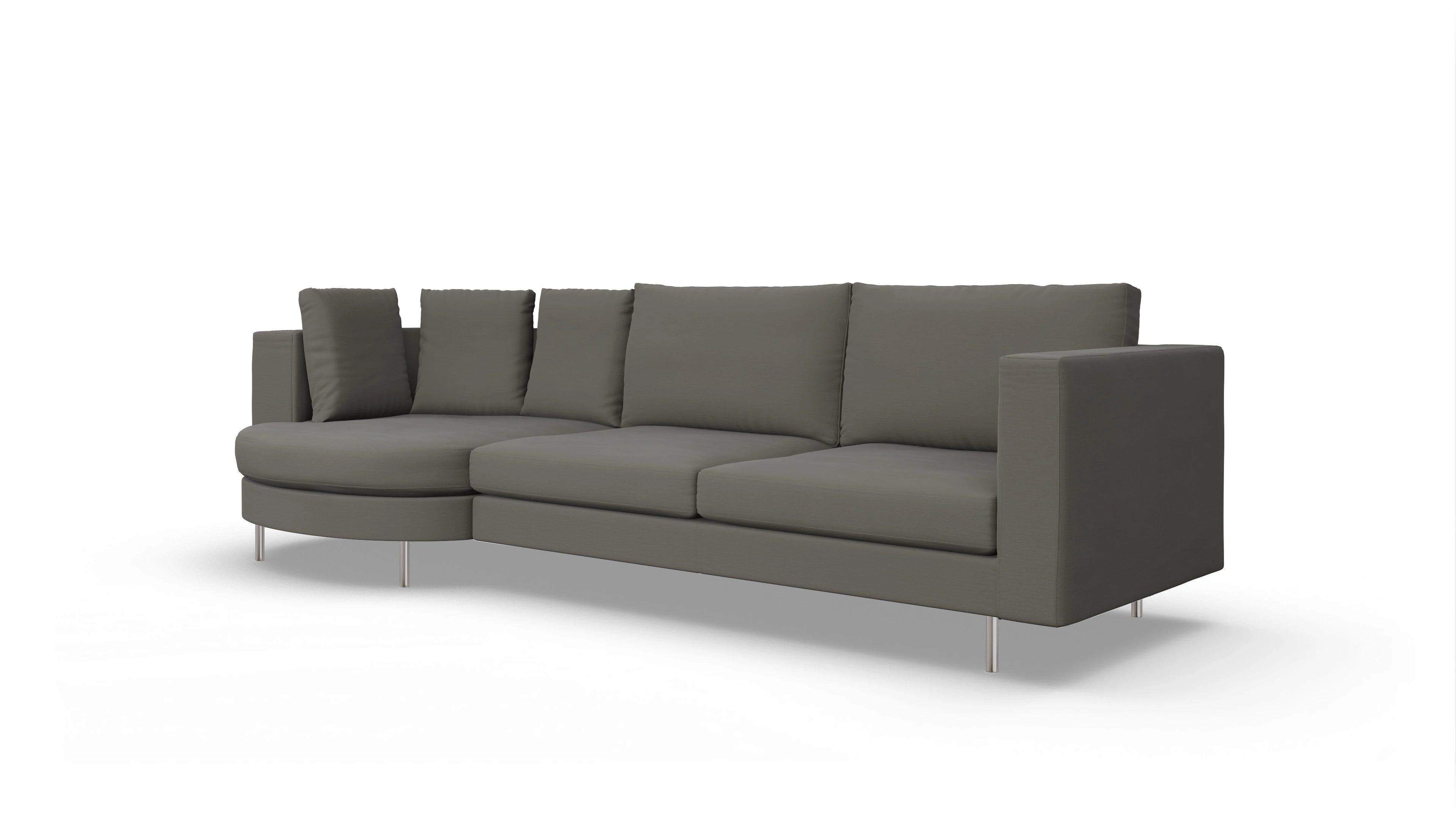 Ansicht des Produktes Silea Sofa mit Rec rechts in Stoff grau