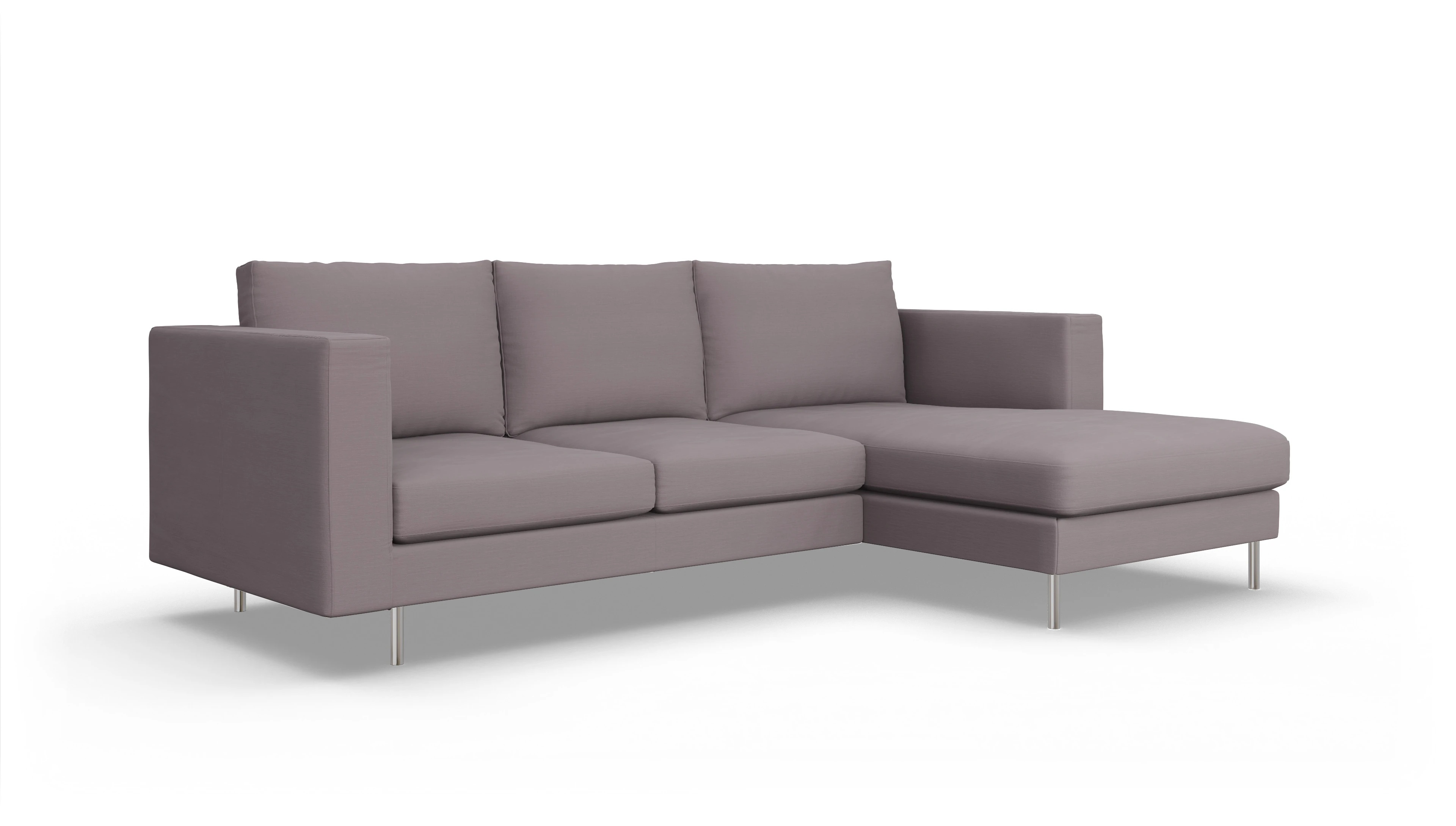 Ansicht des Produktes Silea Sofa mit Rec rechts in Stoff rot