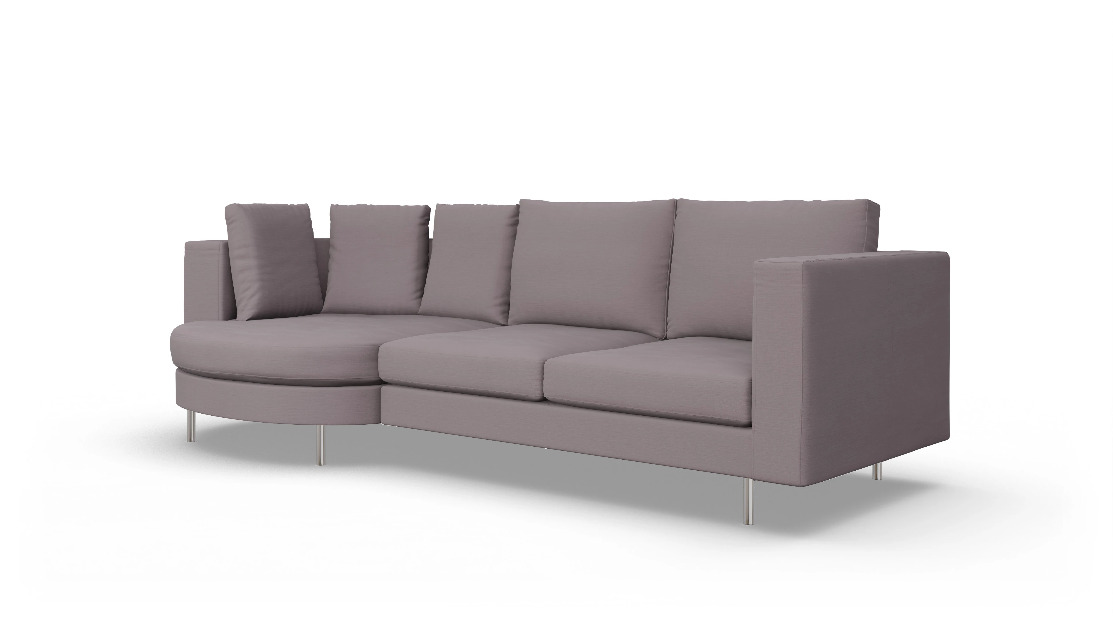 Design-Sofa Silea Ansicht des Produktes Silea Sofa mit Rec links in Stoff rot