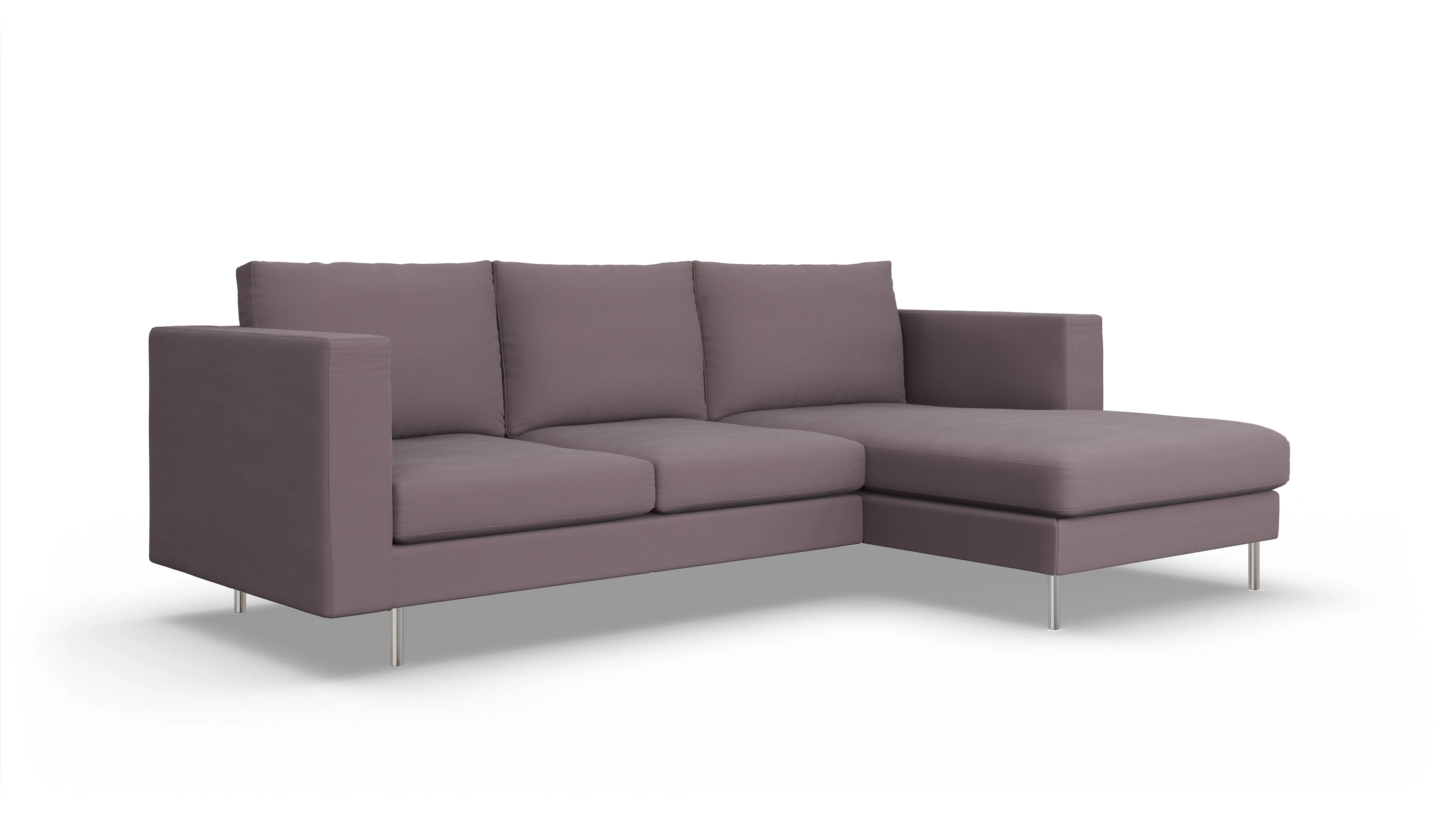 Ansicht des Produktes Silea Sofa mit Rec rechts in Stoff braun