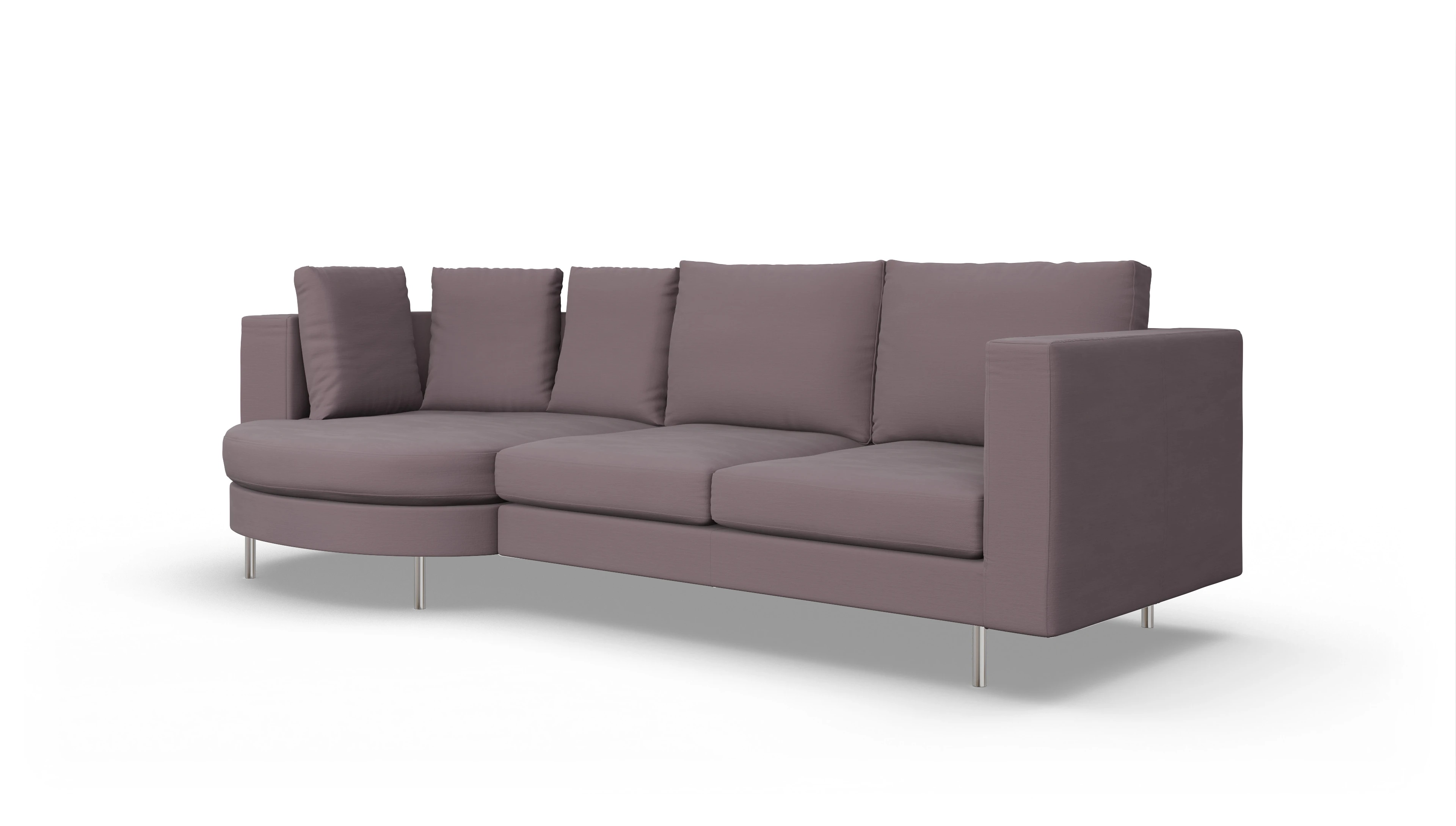 Ansicht des Produktes Silea Sofa mit Rec links in Stoff braun