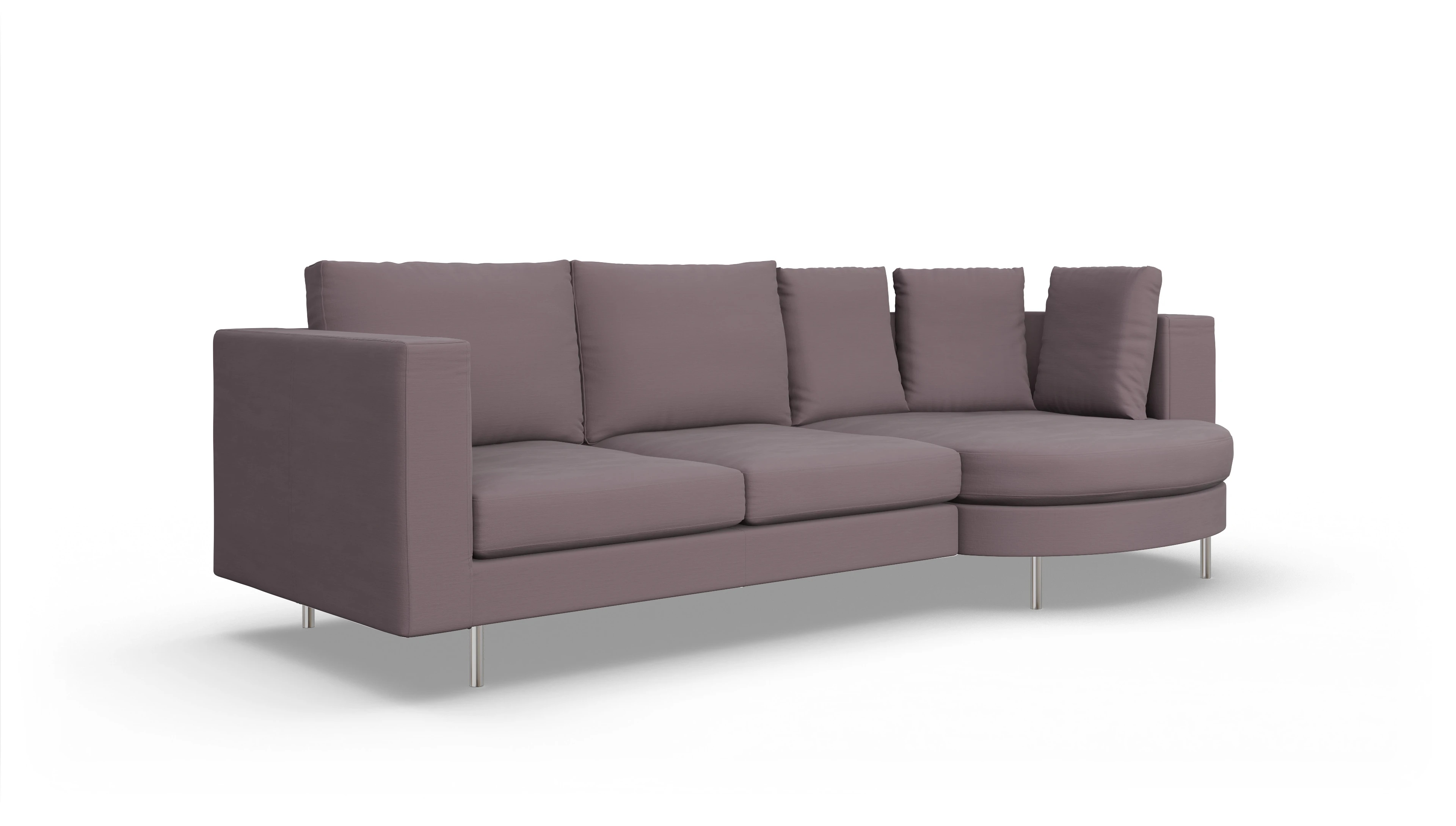 Ansicht des Produktes Silea Sofa mit Rec rechts in Stoff braun