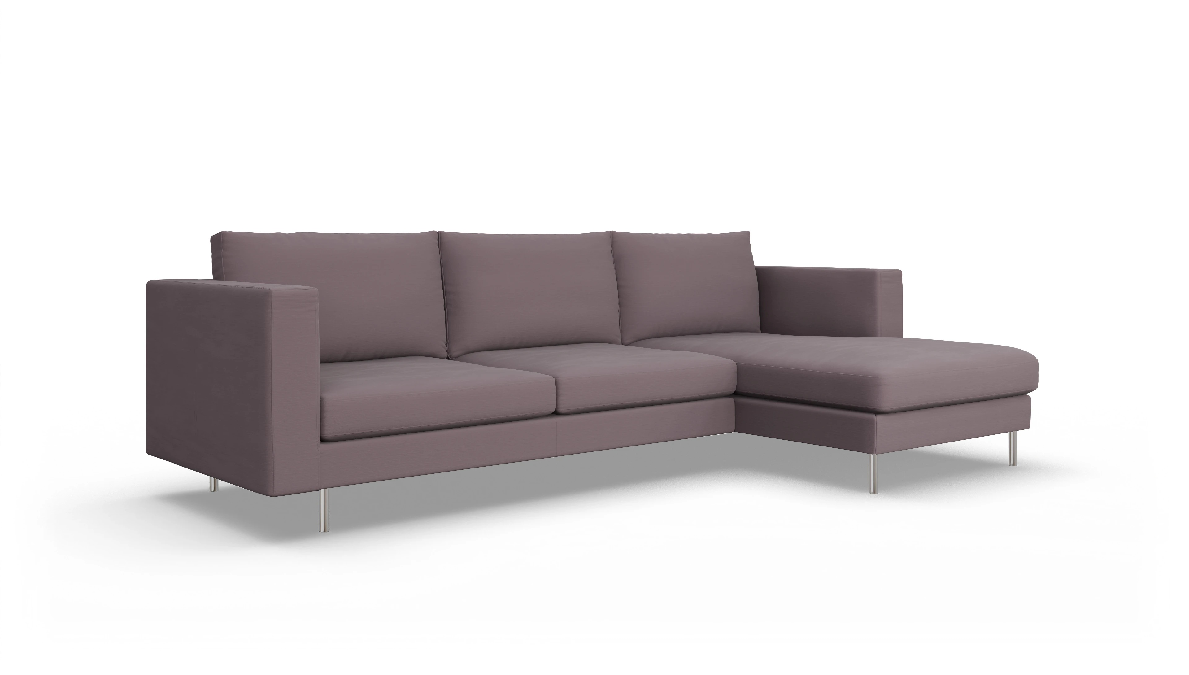 Ansicht des Produktes Silea Sofa mit Rec rechts in Stoff braun