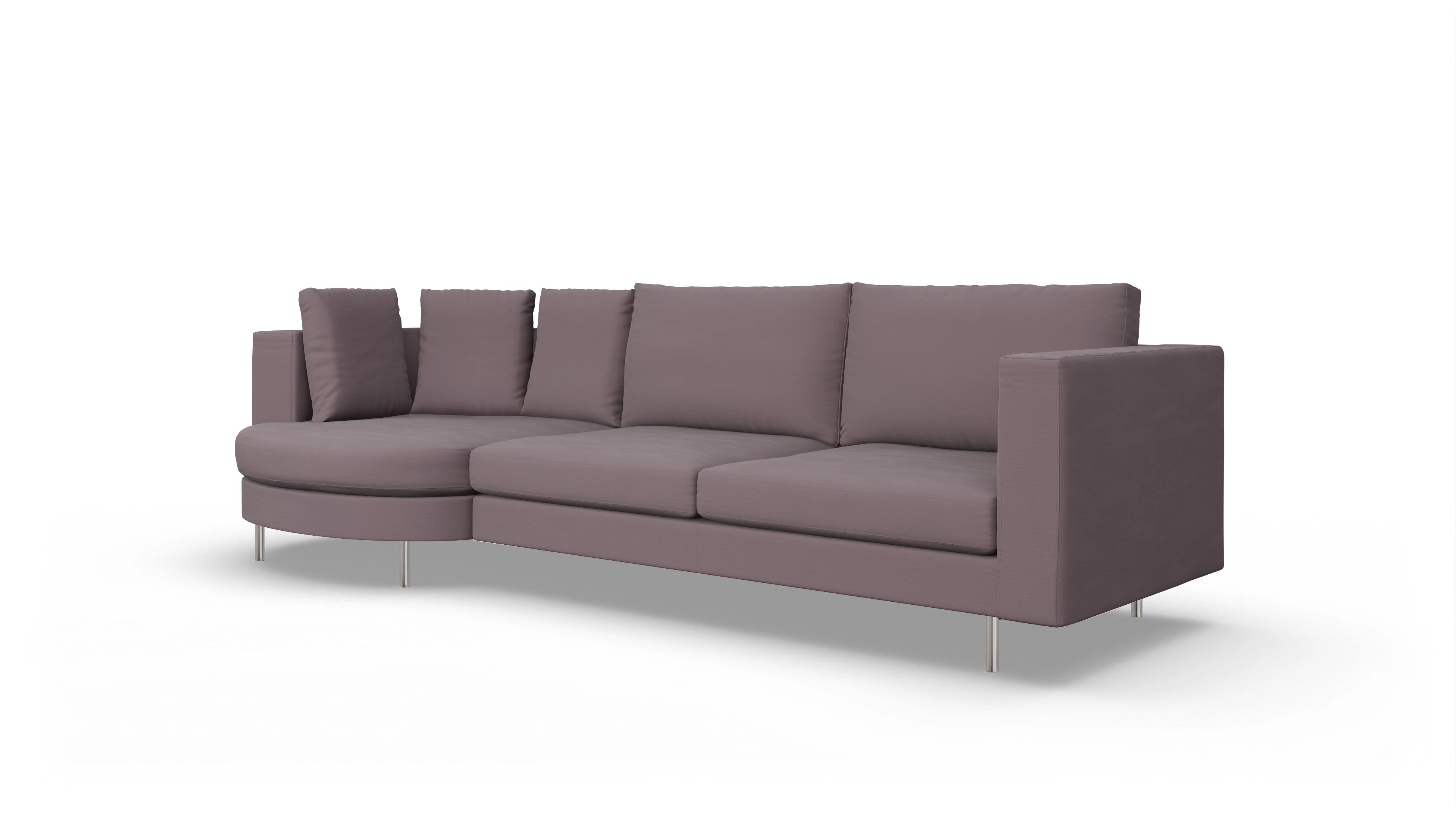 Ansicht des Produktes Silea Sofa mit Rec rechts in Stoff braun