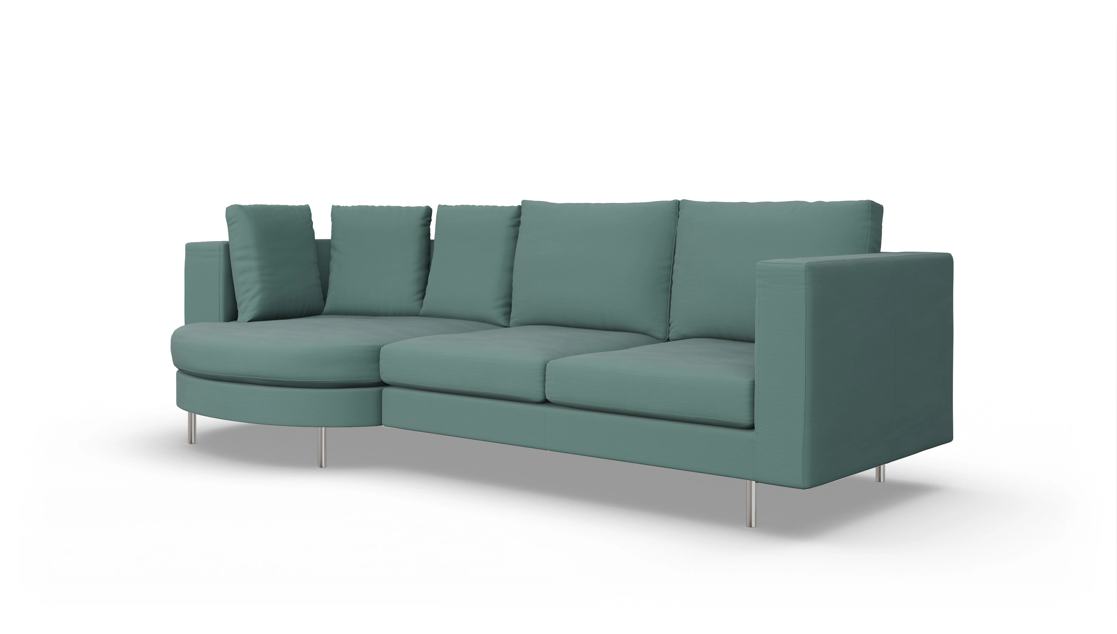 Ansicht des Produktes Silea Sofa mit Rec links in Stoff blau