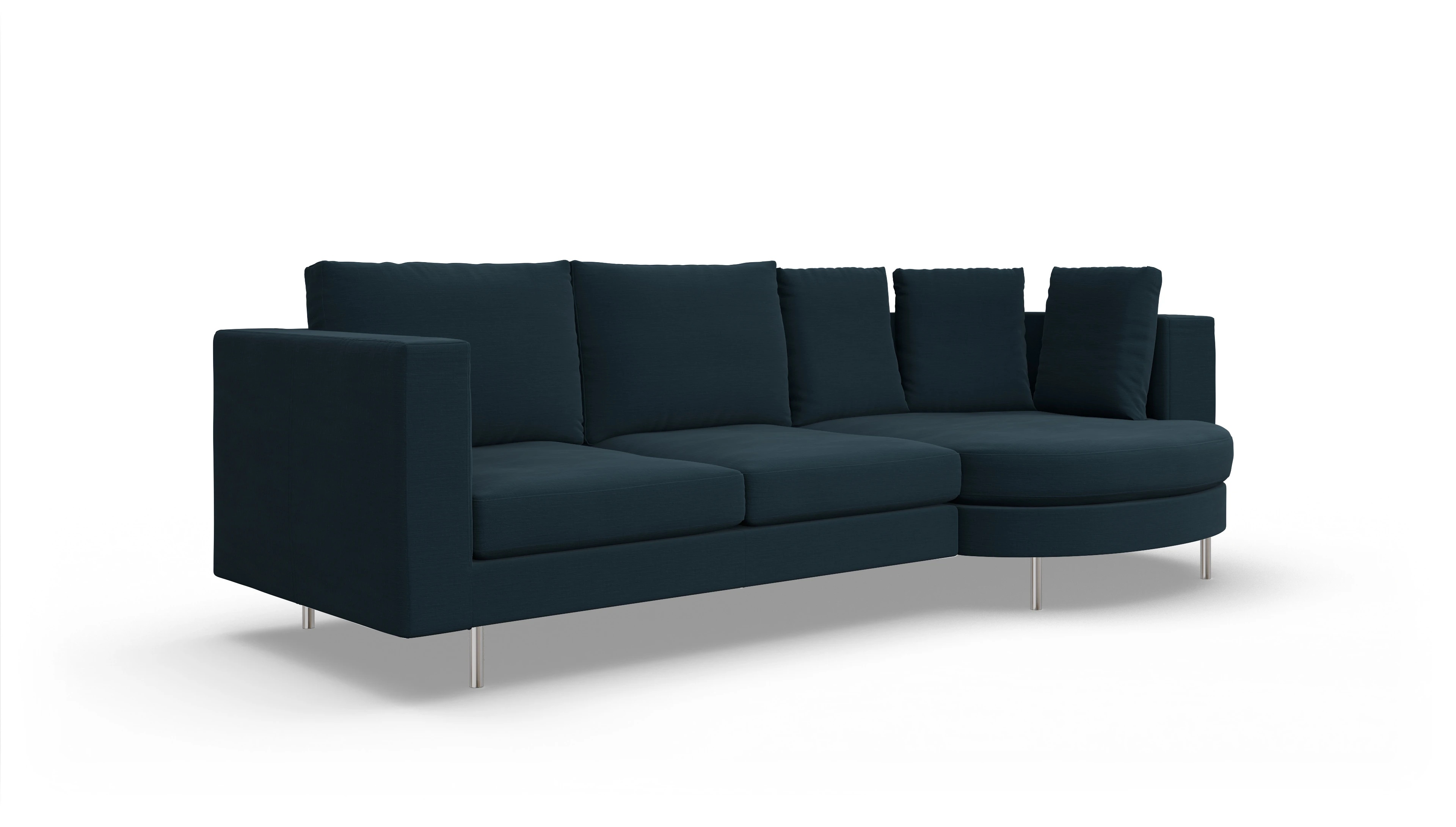 Ansicht des Produktes Silea Sofa mit Rec rechts in Stoff blau