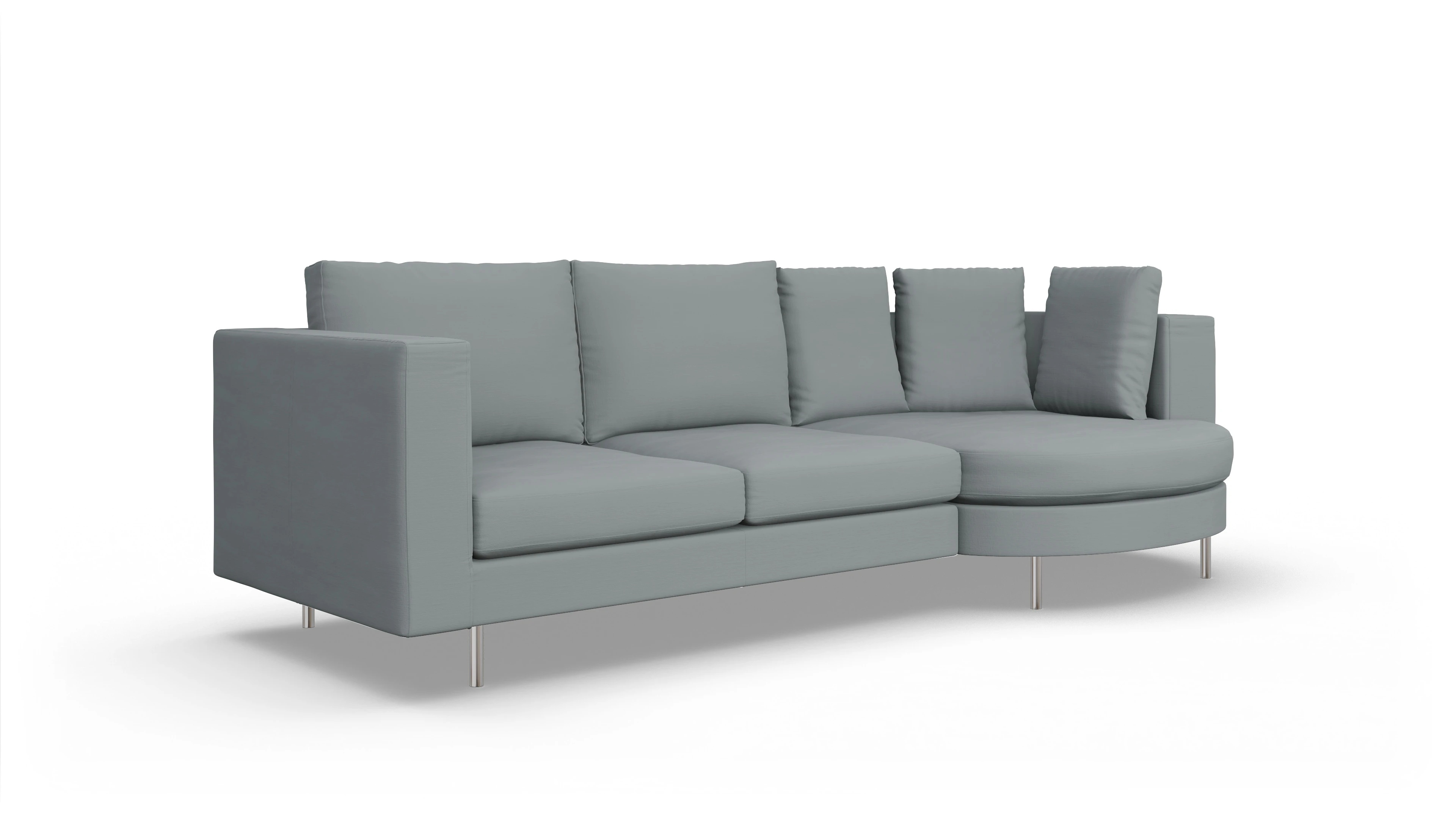 Ansicht des Produktes Silea Sofa mit Rec rechts in Stoff grau