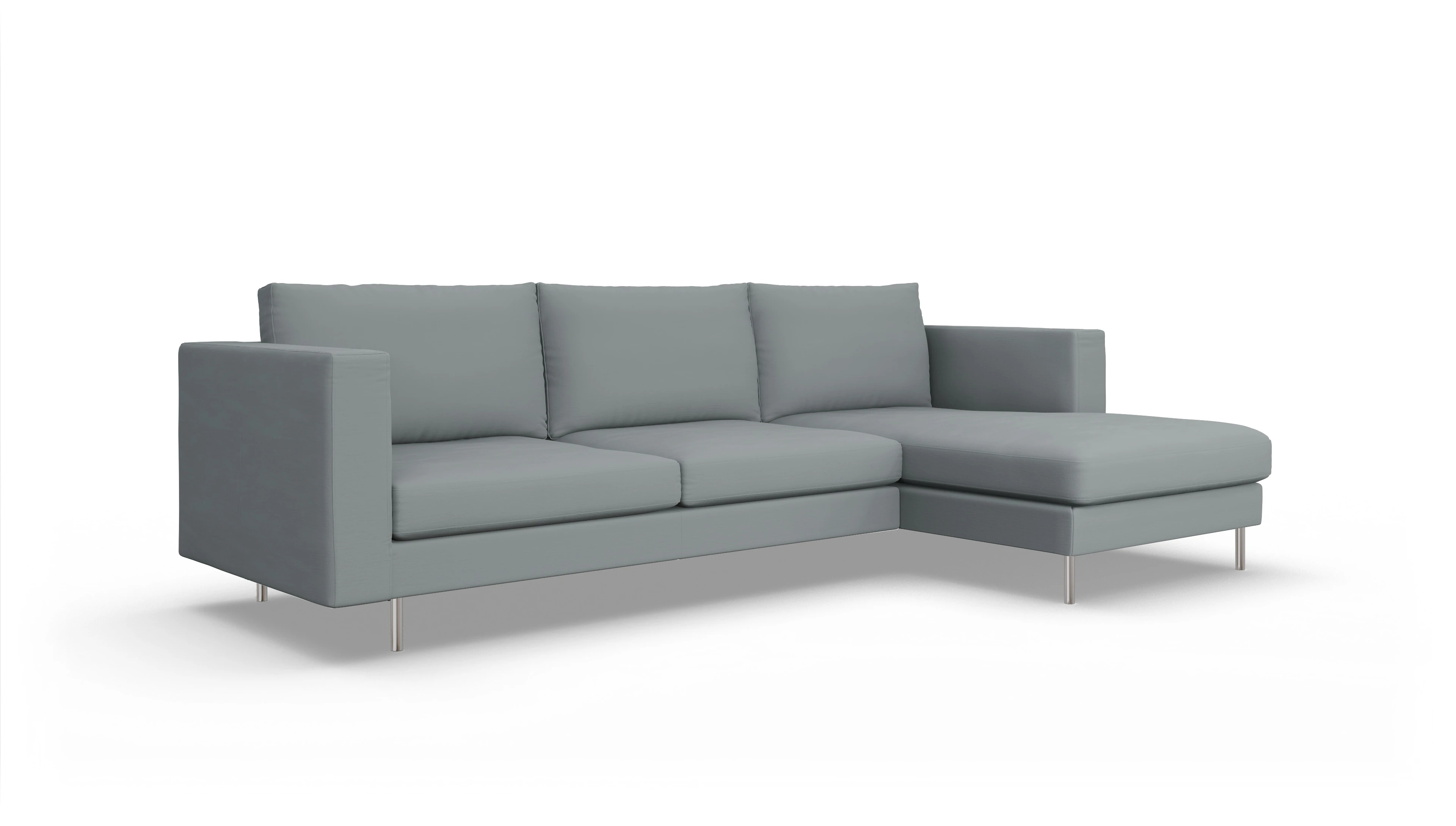 Ansicht des Produktes Silea Sofa mit Rec rechts in Stoff grau