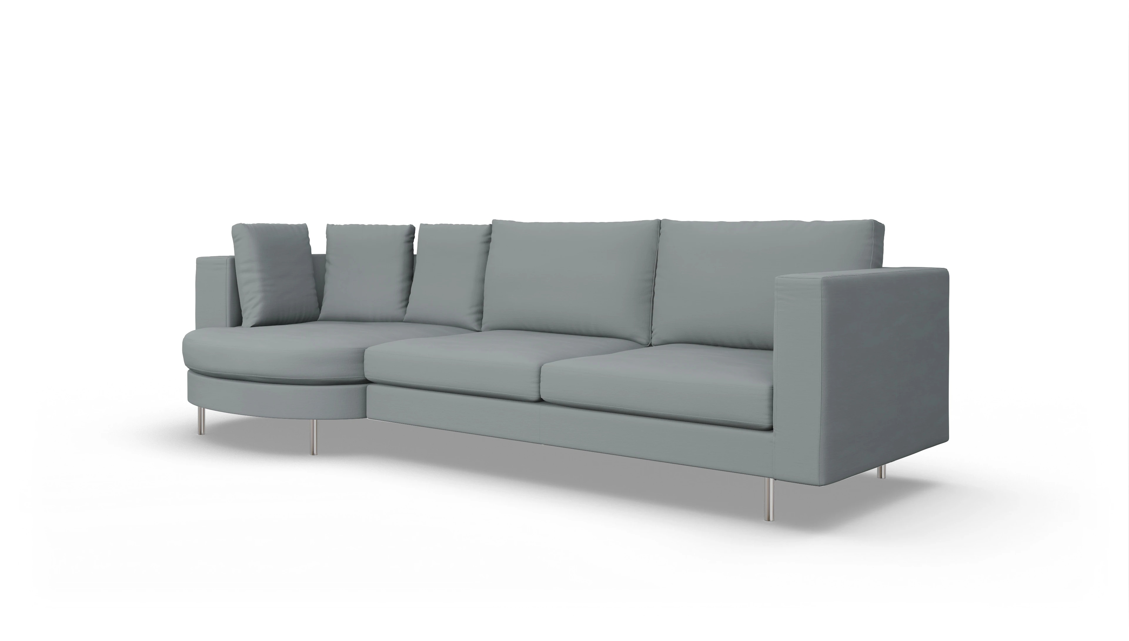 Ansicht des Produktes Silea Sofa mit Rec rechts in Stoff grau