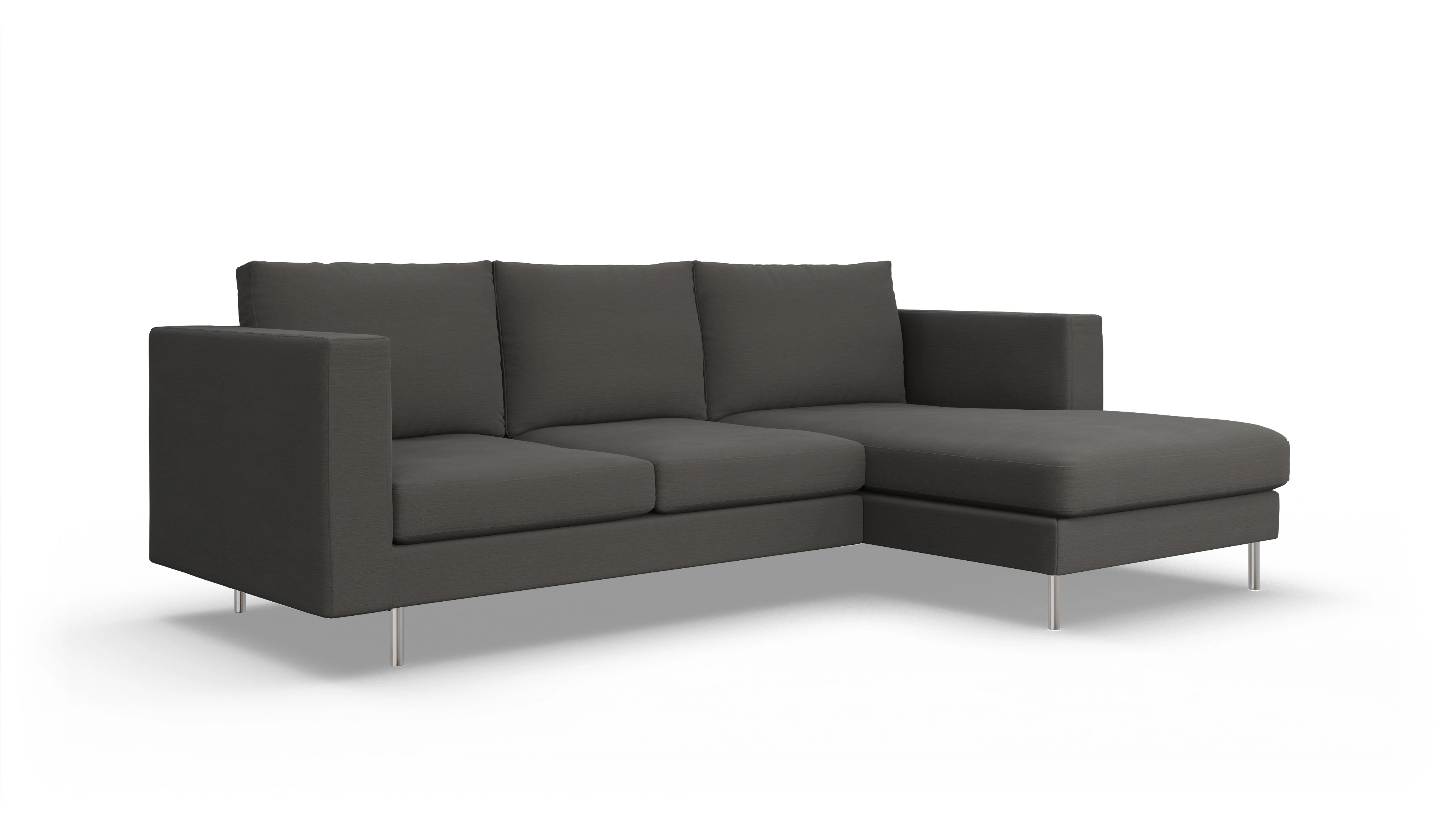 Ansicht des Produktes Silea Sofa mit Rec rechts in Stoff grau
