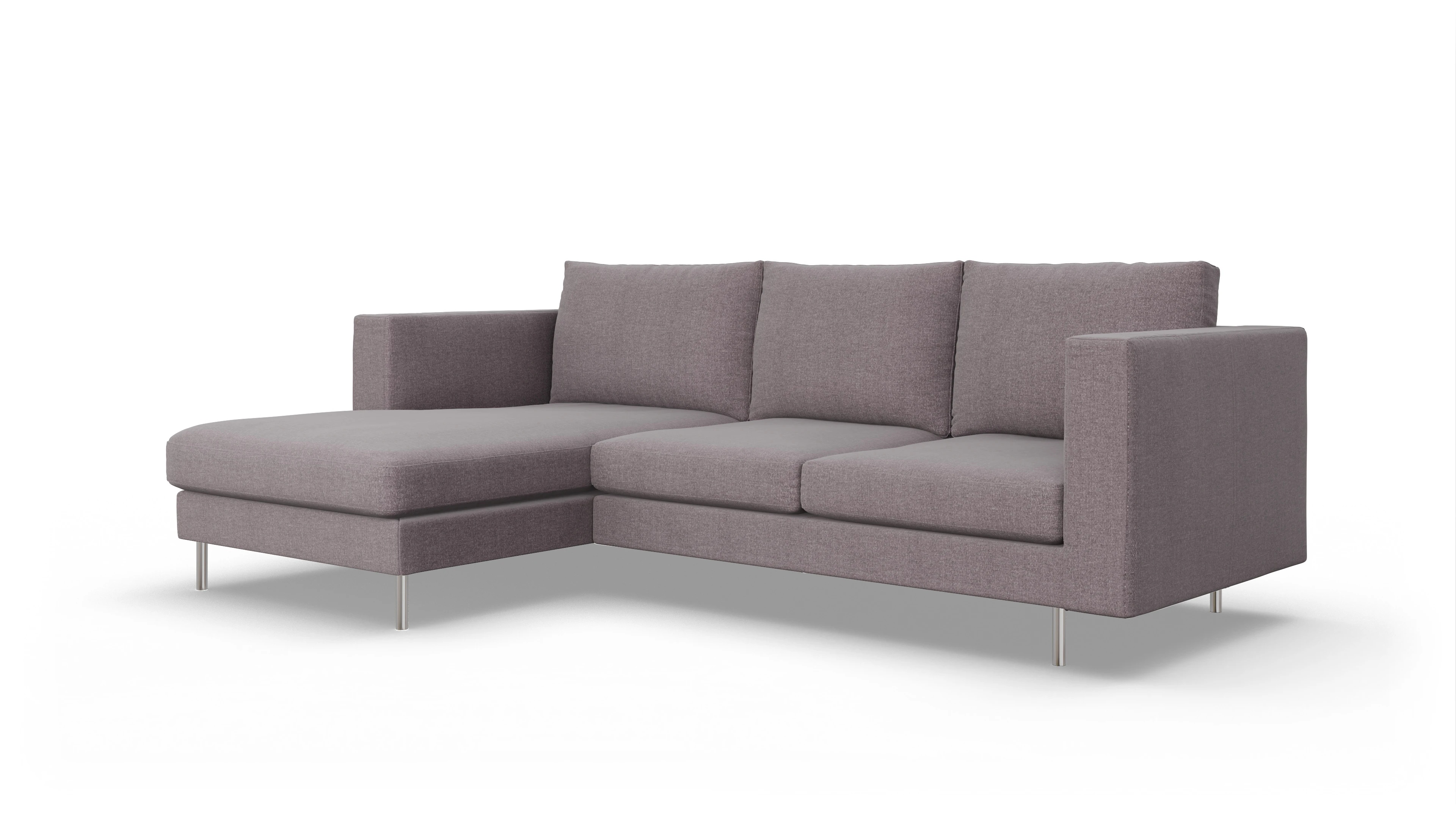 Design-Sofa Silea Ansicht des Produktes Silea Sofa mit Rec links in Stoff rot