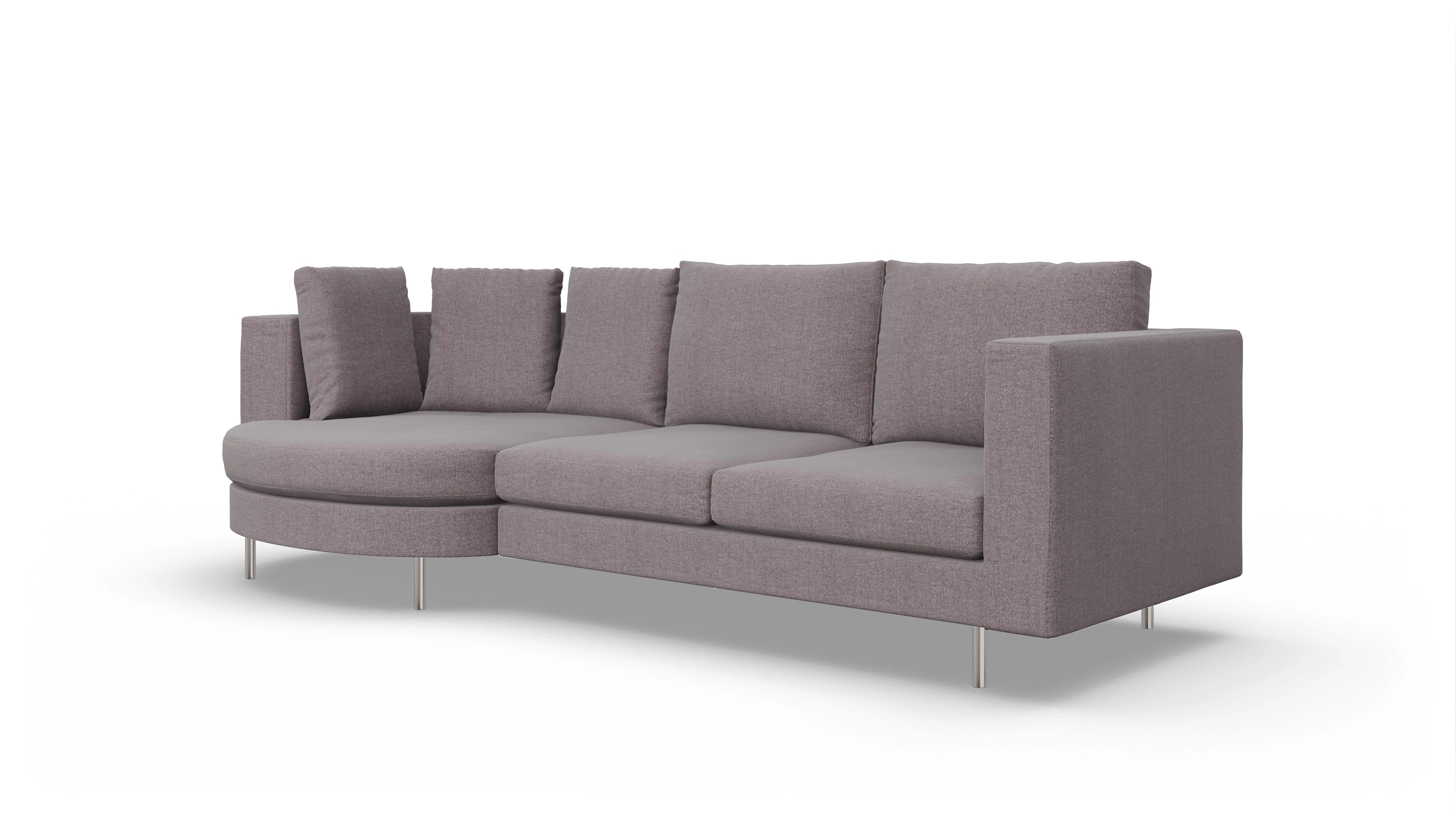 Design-Sofa Silea Ansicht des Produktes Silea Sofa mit Rec links in Stoff rot