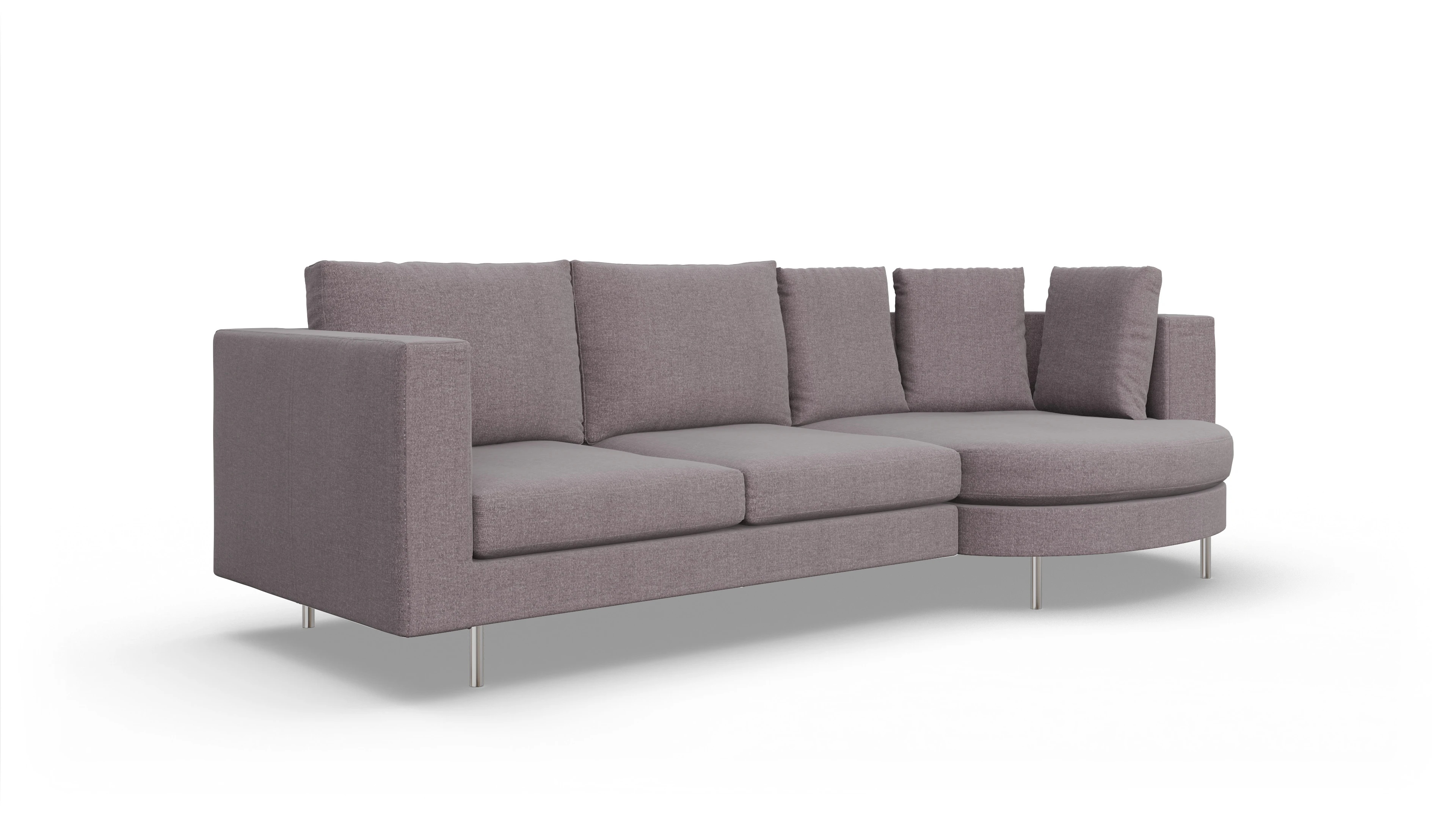 Ansicht des Produktes Silea Sofa mit Rec rechts in Stoff rot