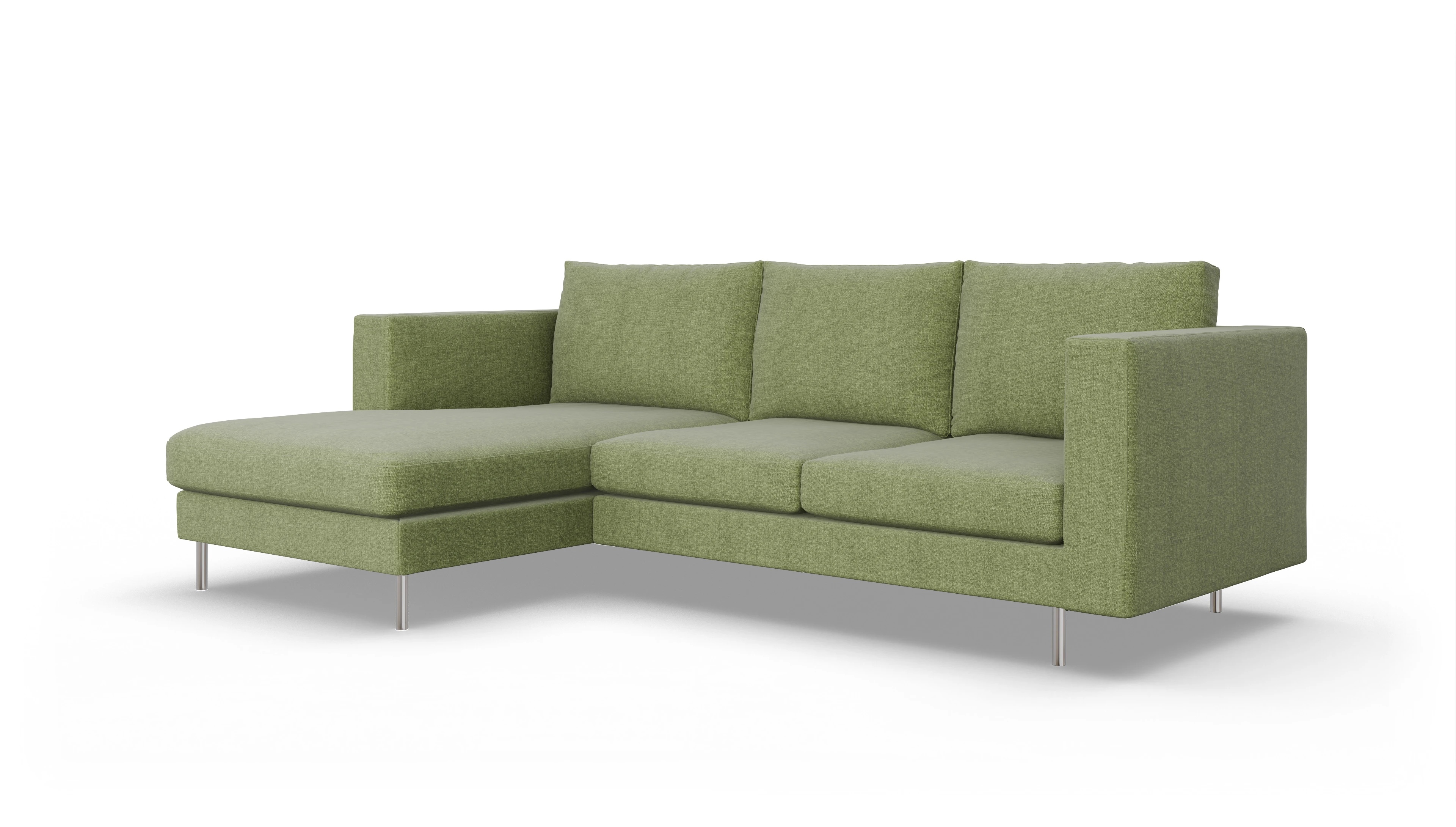 Ansicht des Produktes Silea Sofa mit Rec links in Stoff grün