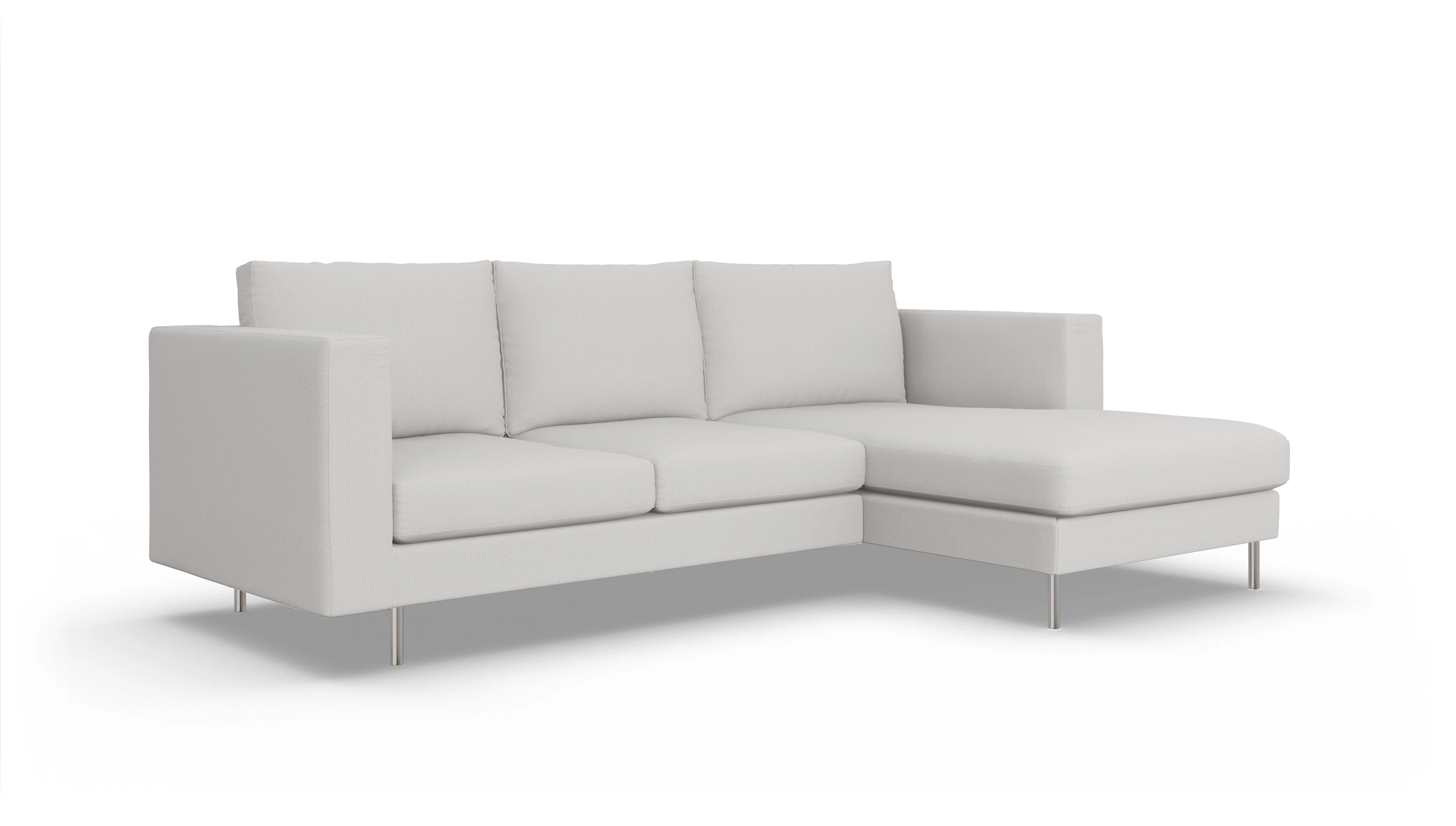 Ansicht des Produktes Silea Sofa mit Rec rechts in Stoff weiß