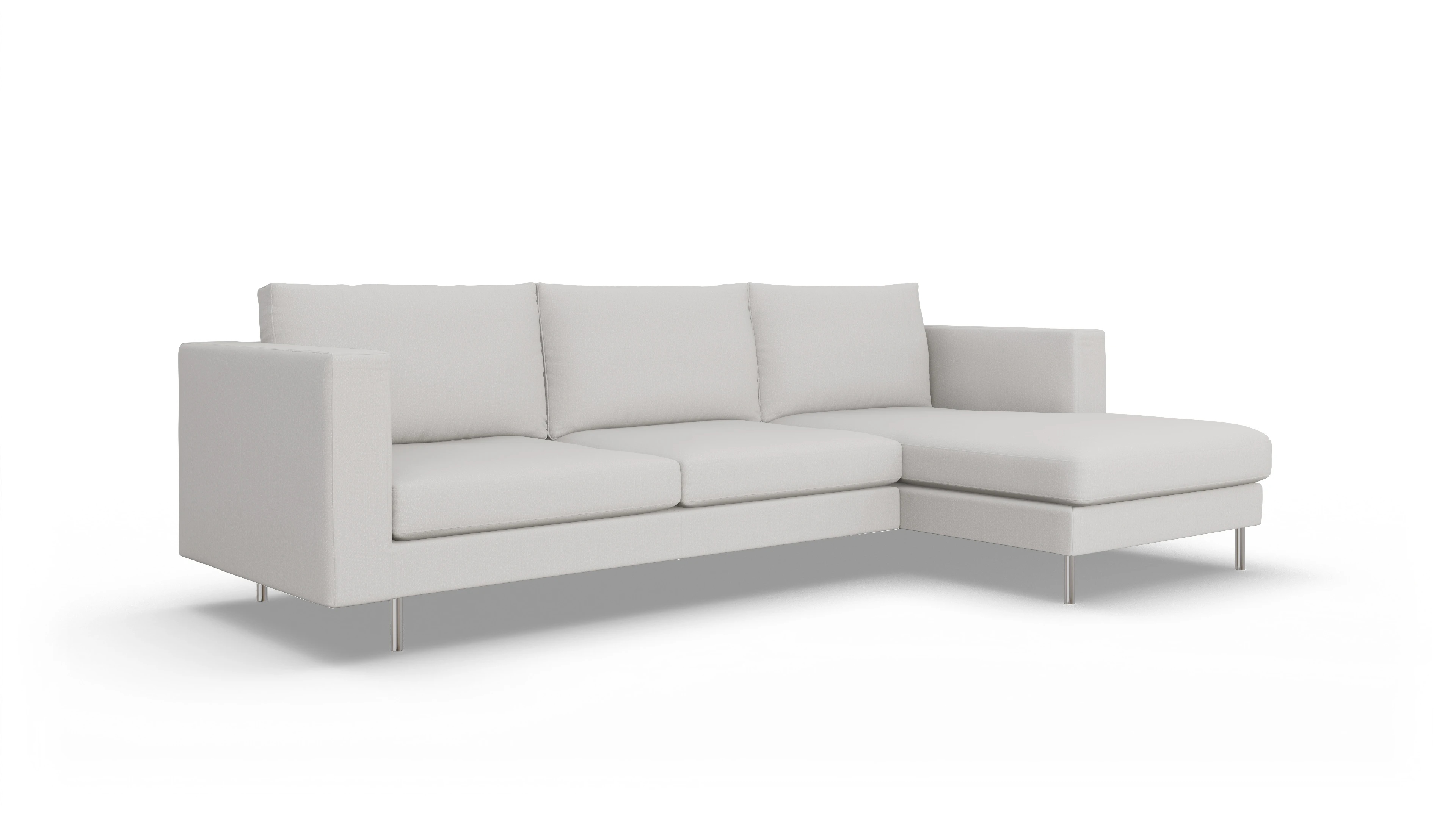 Ansicht des Produktes Silea Sofa mit Rec rechts in Stoff weiß