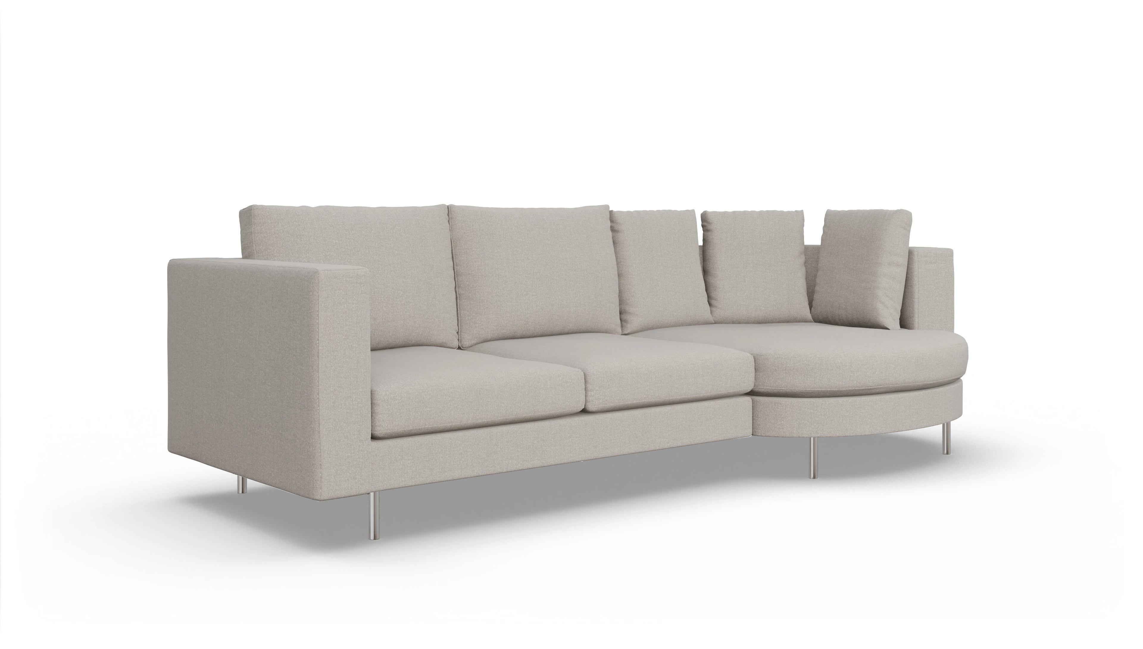 Ansicht des Produktes Silea Sofa mit Rec rechts in Stoff beige