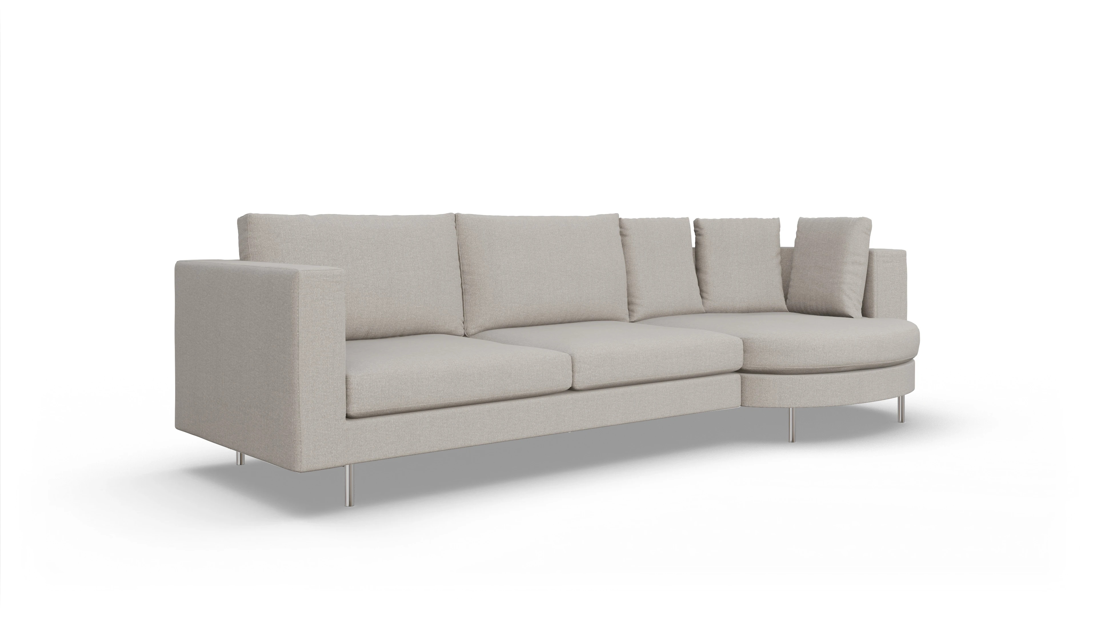 Ansicht des Produktes Silea Sofa mit Rec rechts in Stoff beige